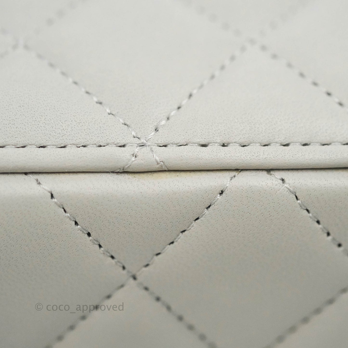 Chanel Classic Vanity Rectangular Top Handle With Chain Grey Lambskin Aged Gold Hardware