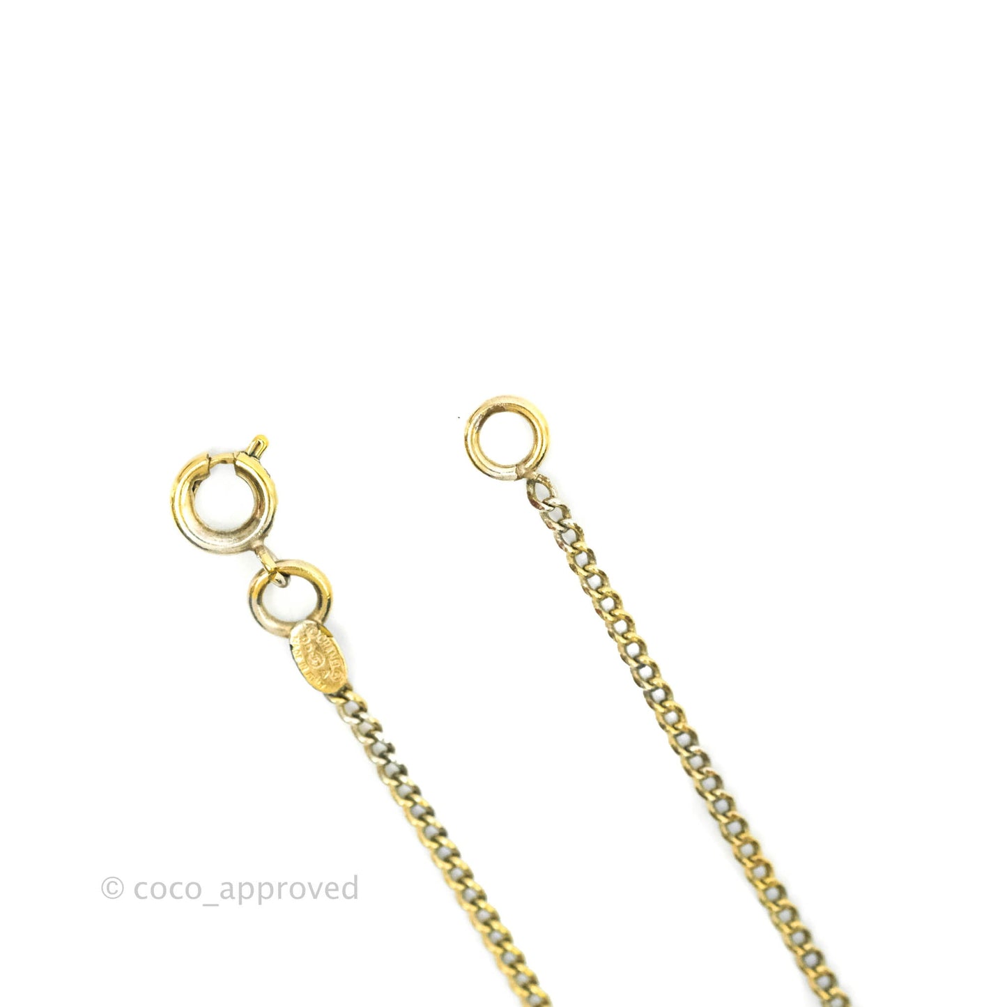 Chanel Flap Bag CC Pendant Necklace Gold Tone 05A
