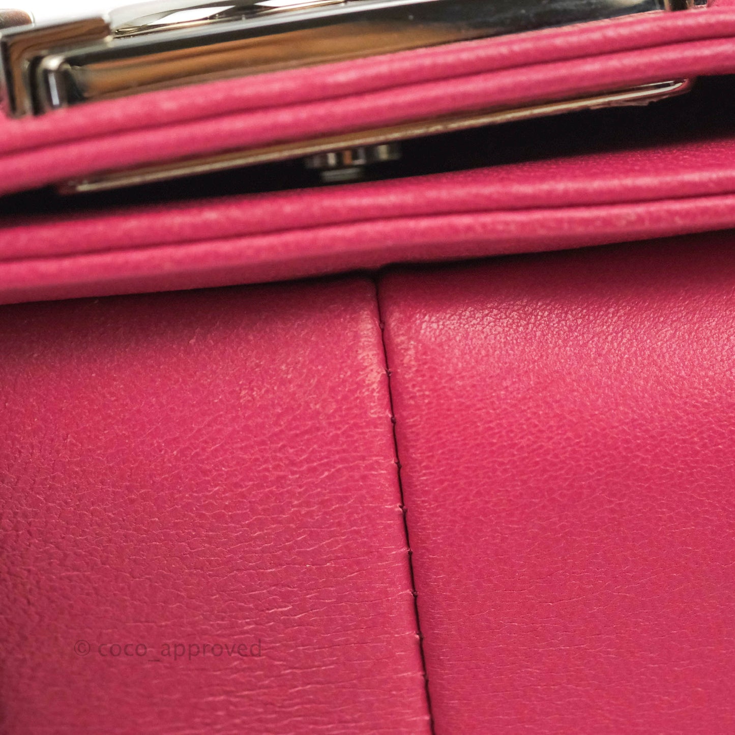 Chanel Quilted Medium Boy Dark Pink Calfskin Silver Hardware