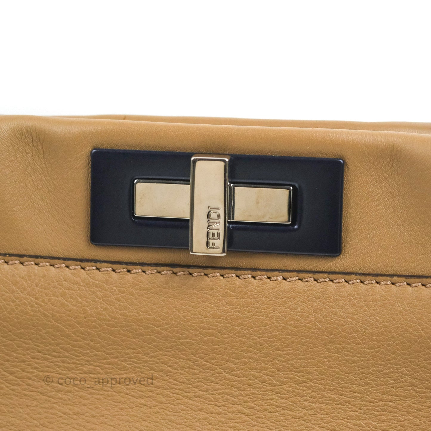 Fendi Peekaboo Medium Light Brown Silver Hardware