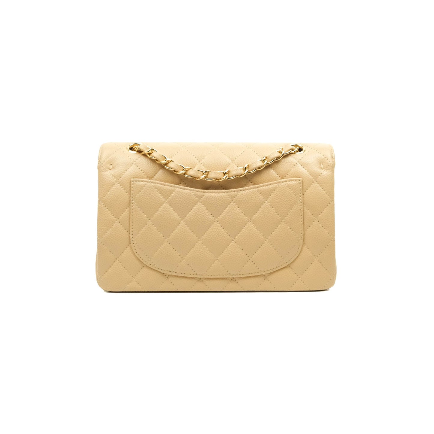 Chanel Small Classic Quilted Flap Beige Caviar Gold Hardware