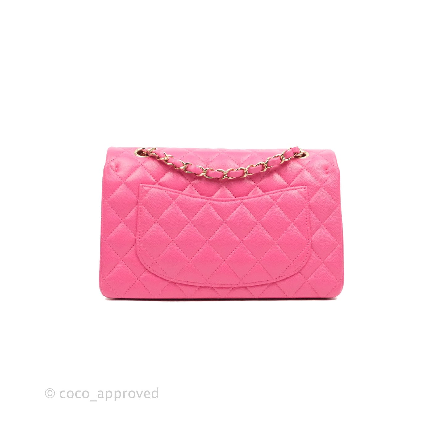 Chanel Small Classic Quilted Flap Pink Caviar Gold Hardware