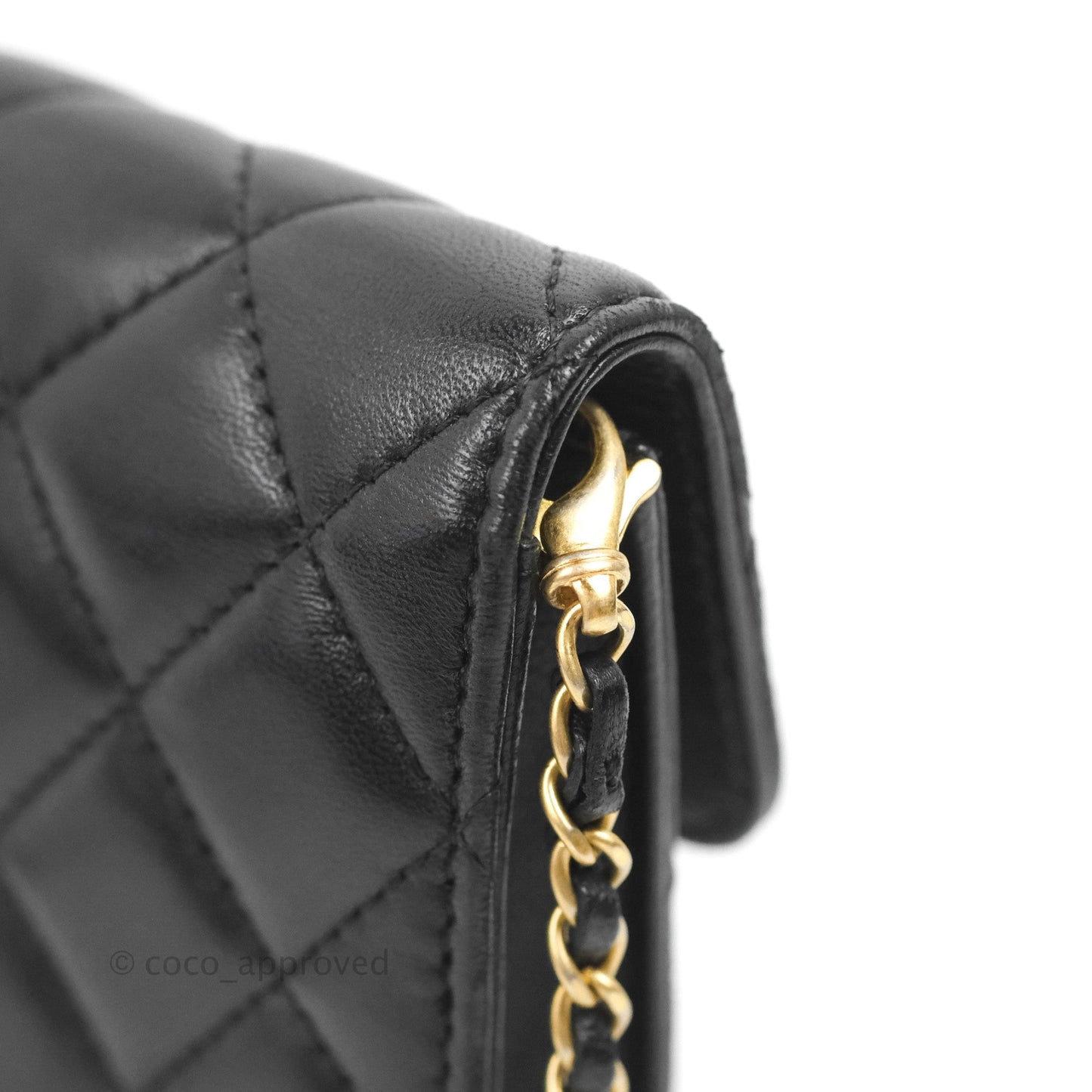 Chanel Mini Pearl Crush Clutch With Chain Belt Black Lambskin Aged Gold Hardware