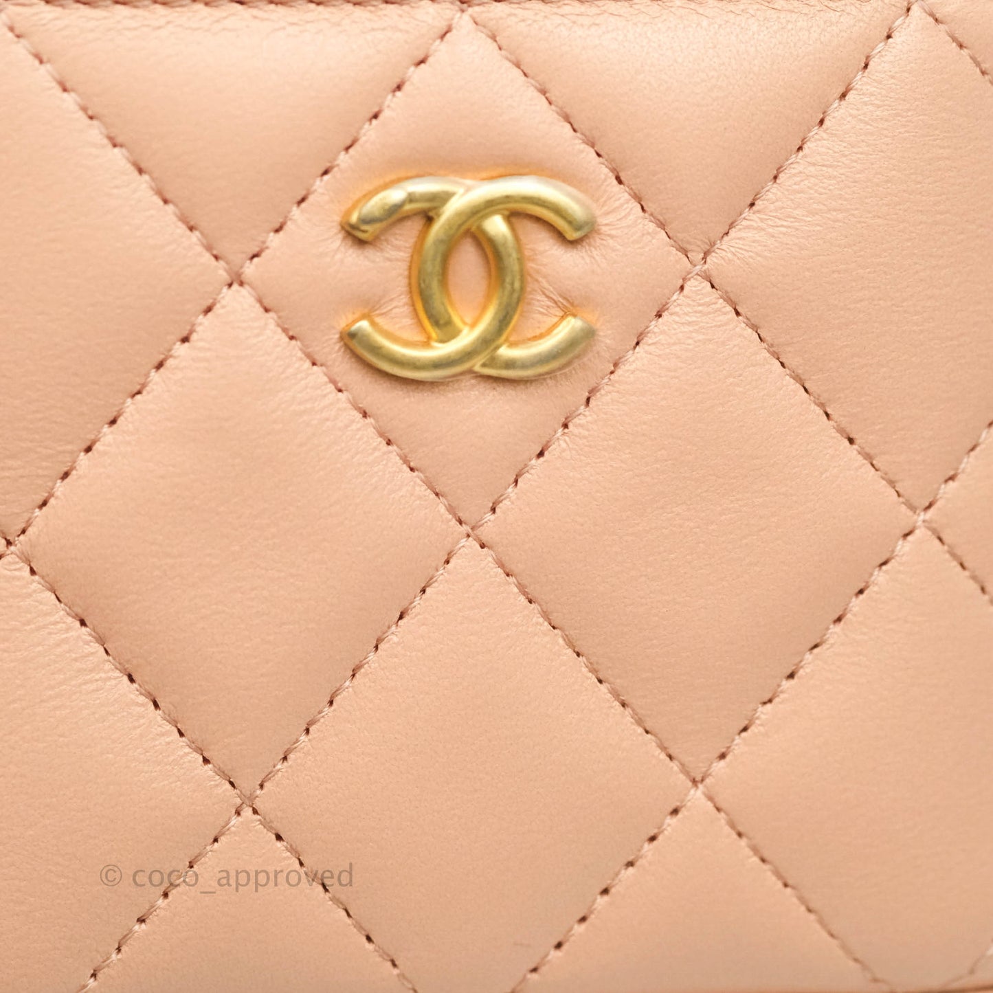 Chanel Classic Mini Pearl Crush Vanity With Chain Pink Lambskin Aged Gold Hardware