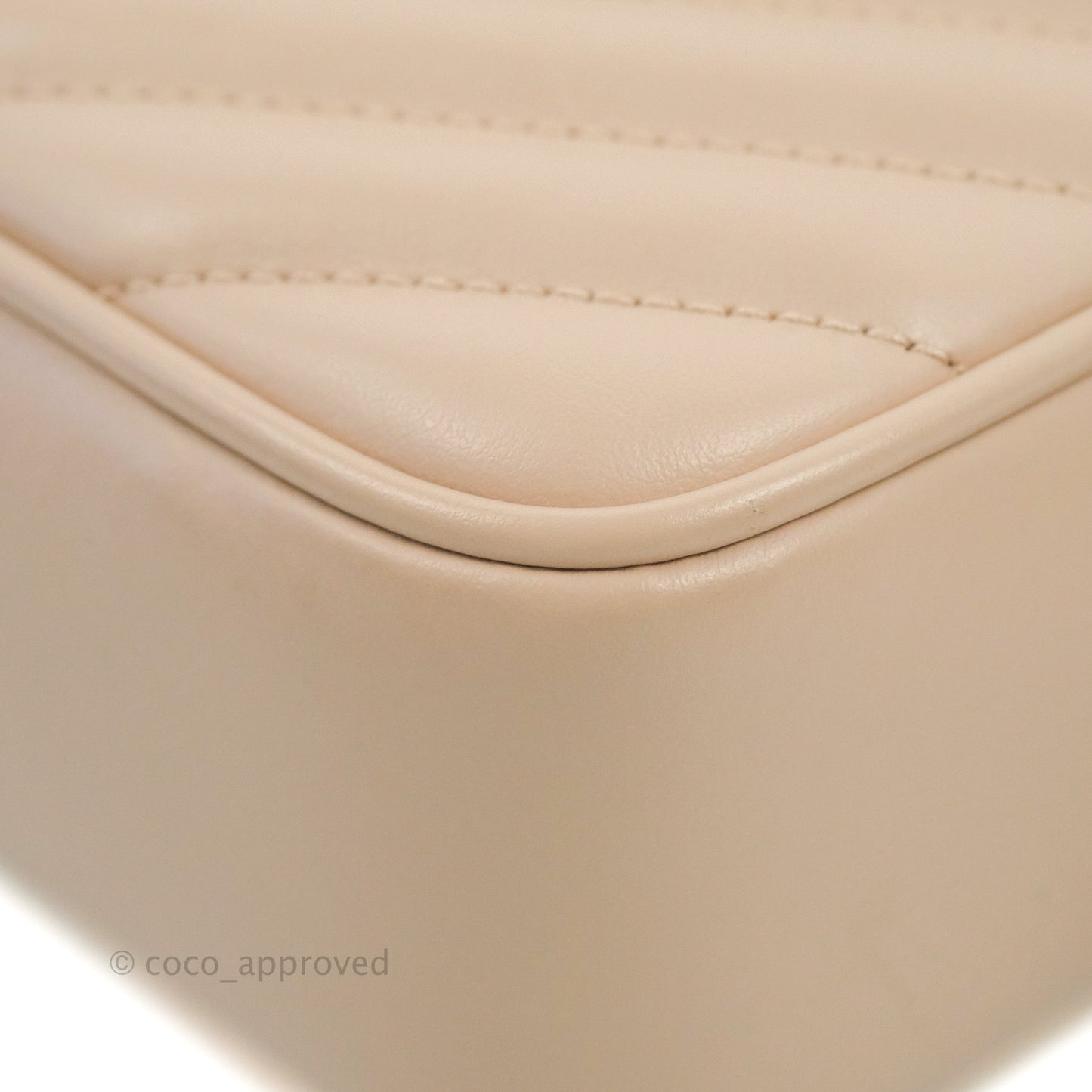 Saint Laurent Lou Quilted Camera Bag Pale Pink Calfskin Ruthenium Hardware