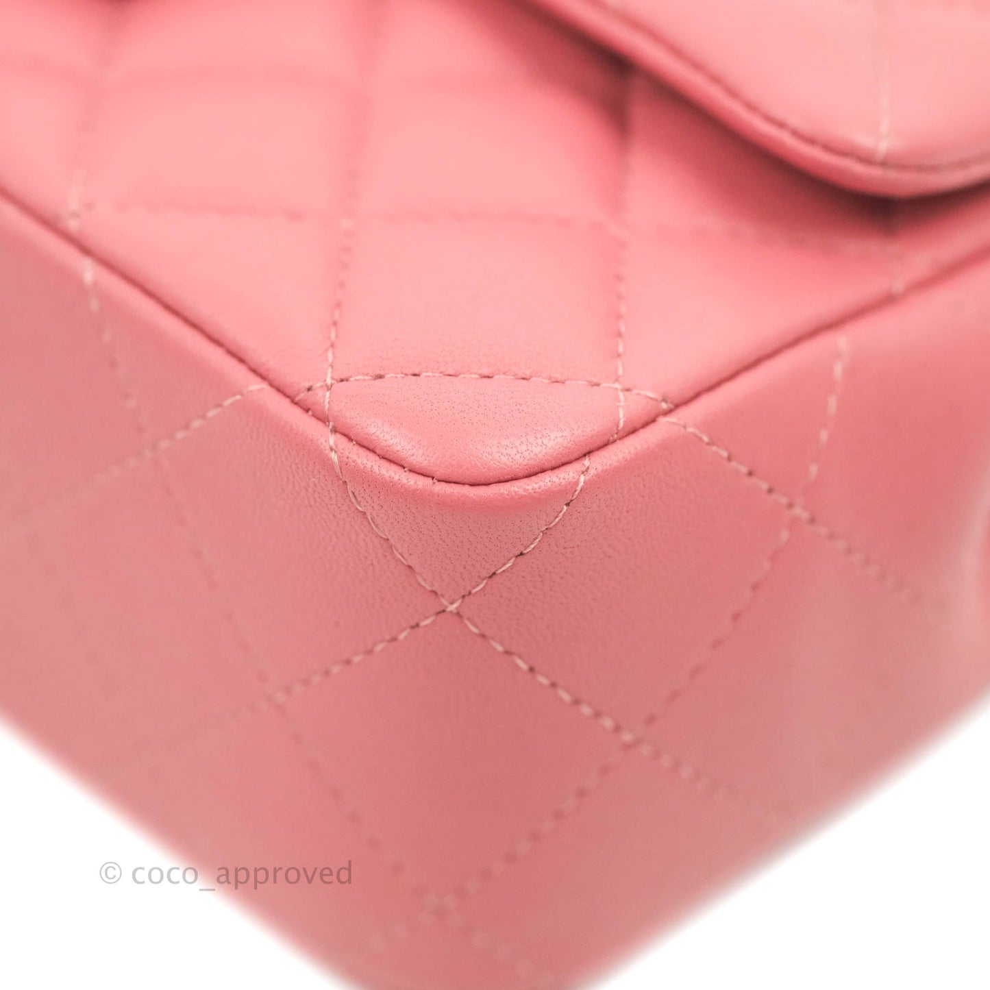 Chanel Quilted Mini Rectangular Flap Pink Lambskin Silver Hardware