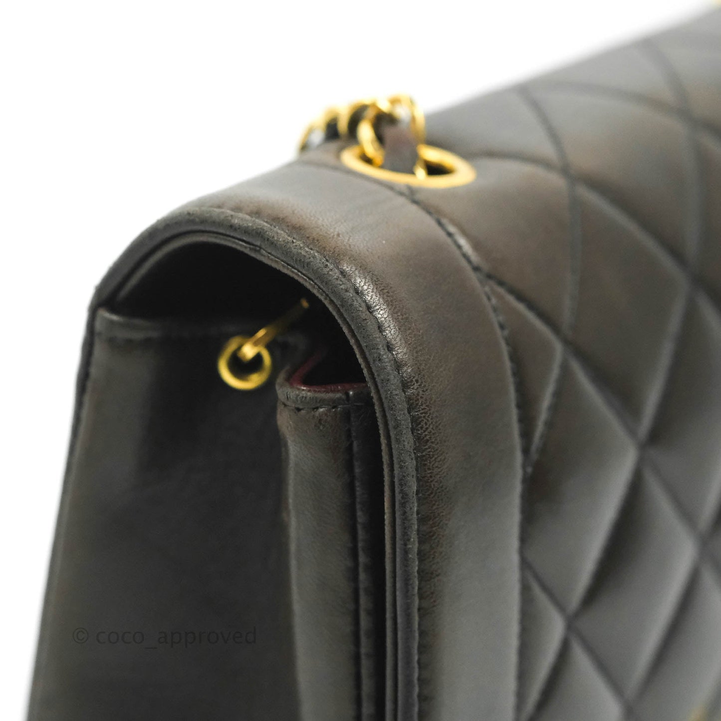 Chanel Vintage Quilted Medium Classic Diana Flap Bag Black Lambskin 24K Gold Harwdare