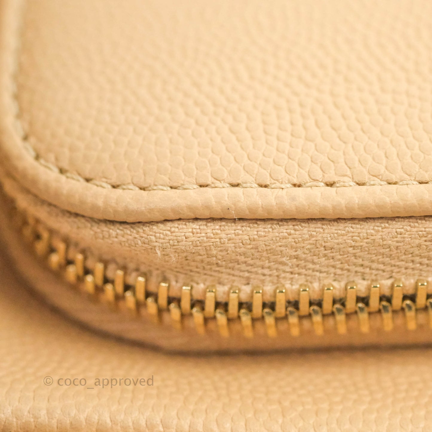 Chanel Quilted Small Business Affinity Flap Beige Caviar Gold Hardware