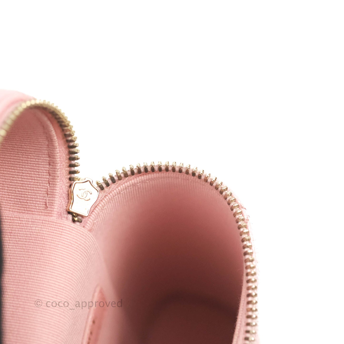 Chanel Vanity Phone Holder With Chain Pink Caviar Gold Hardware