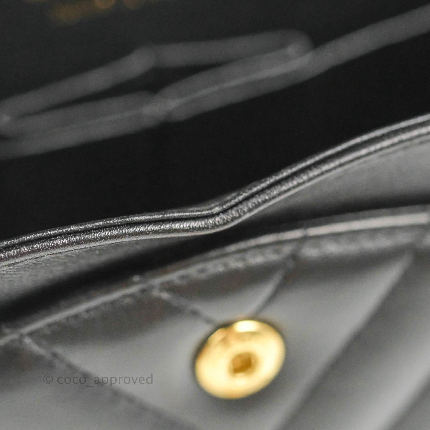 Chanel Classic Chevron S/M Small Double Flap Black Lambskin Gold Hardware