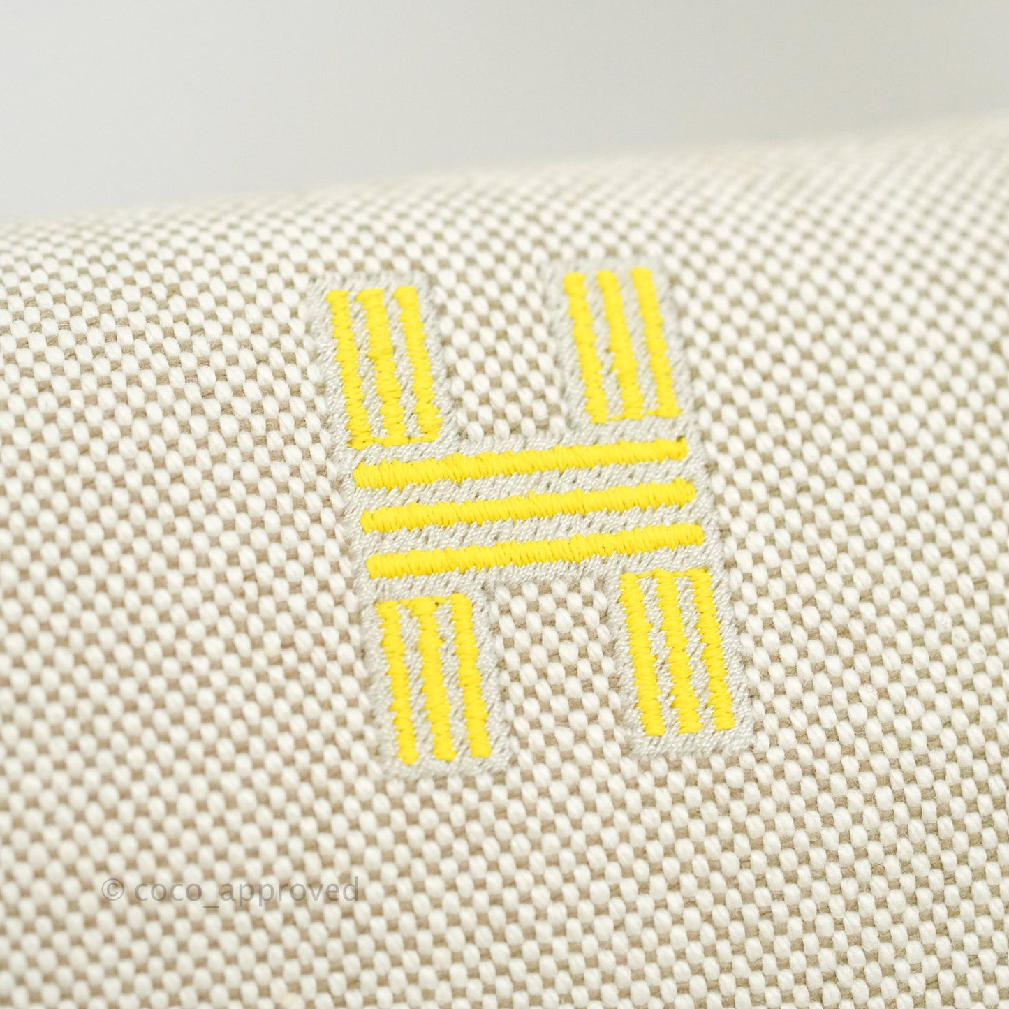 Hermès Canvas Small Bride-A-Brac Pouch Natural Jaune Citron