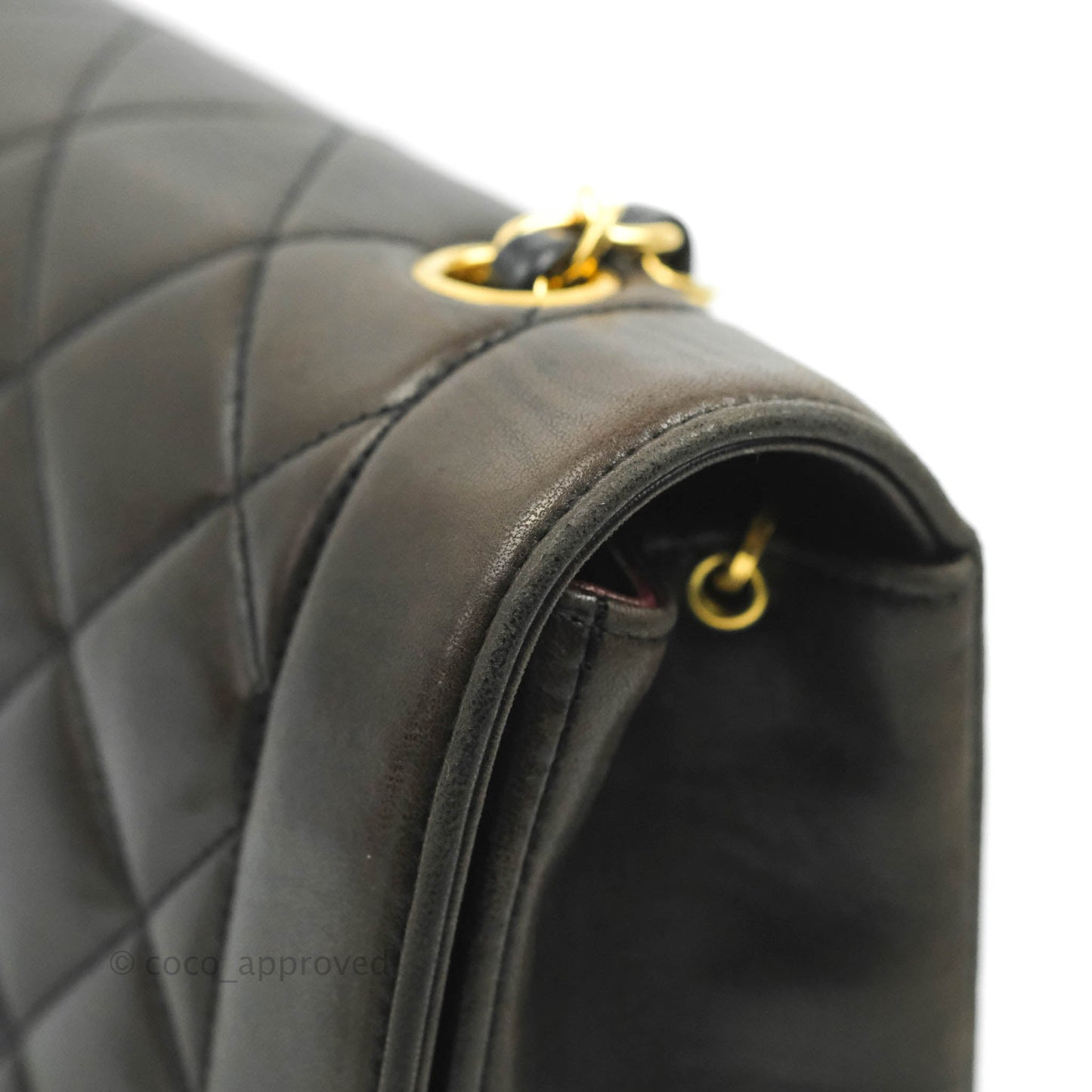 Chanel Vintage Quilted Medium Classic Diana Flap Bag Black Lambskin 24K Gold Harwdare