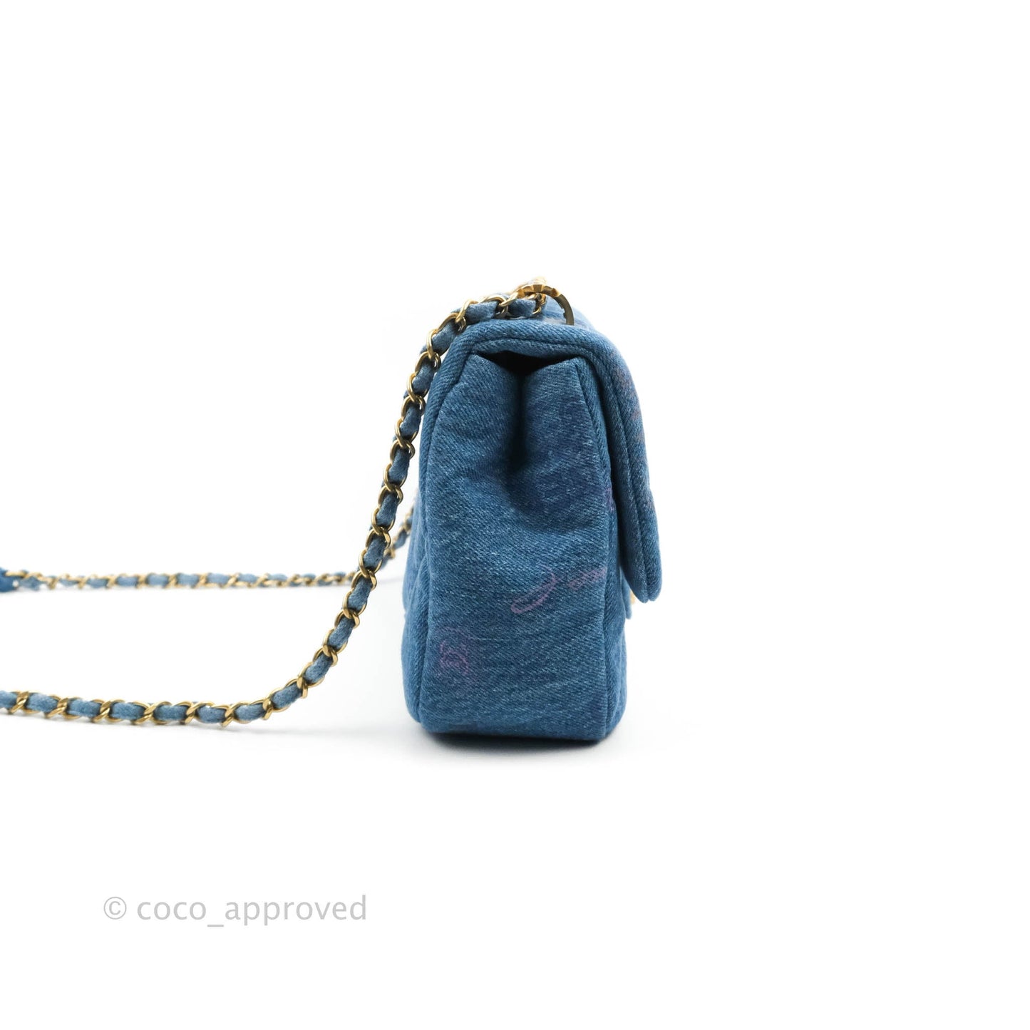 Chanel Quilted Large Denim Mood Flap Blue Multicolor 22P