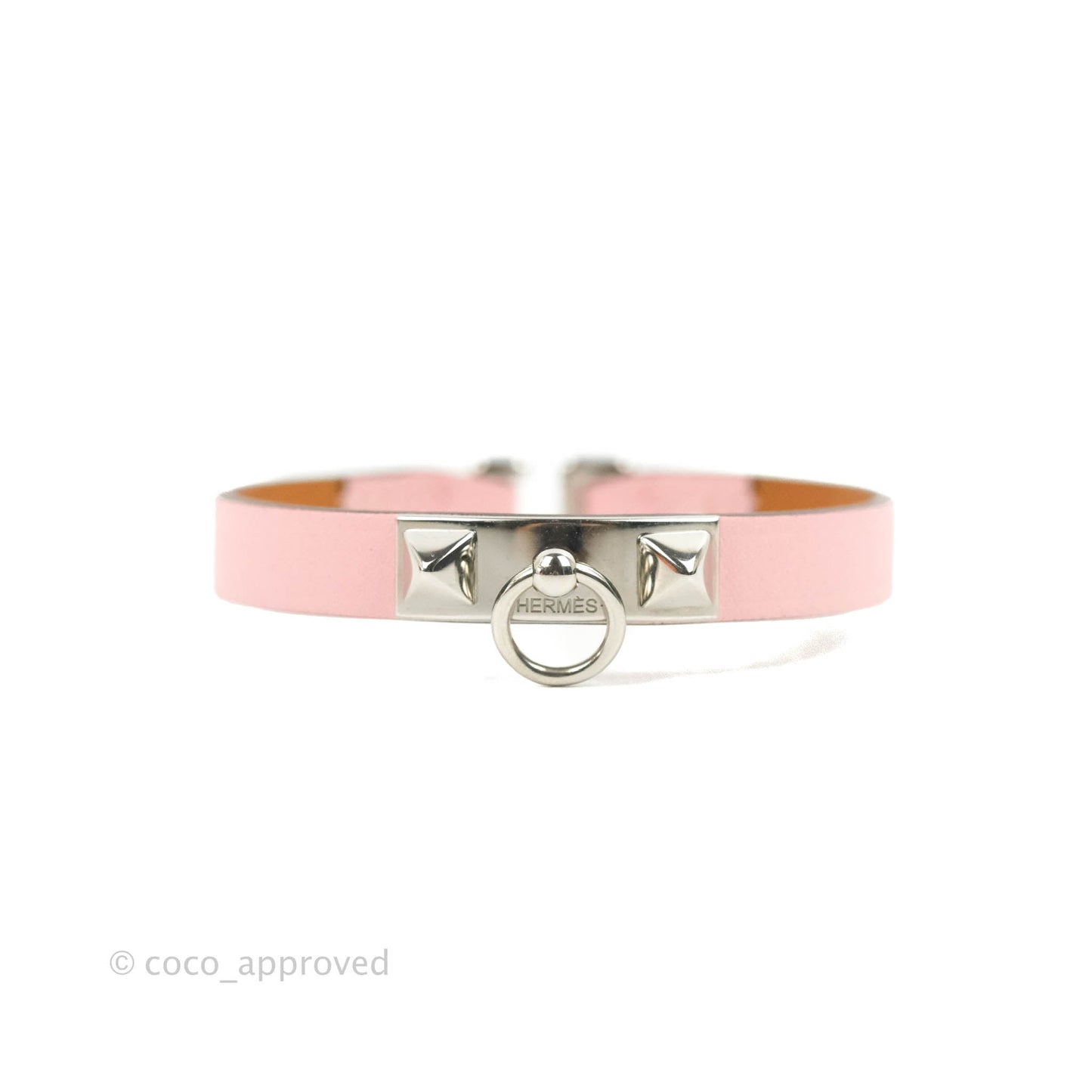 Hermès Rivale Mini Bracelet Rose Sakura Swift Palladium Hardware