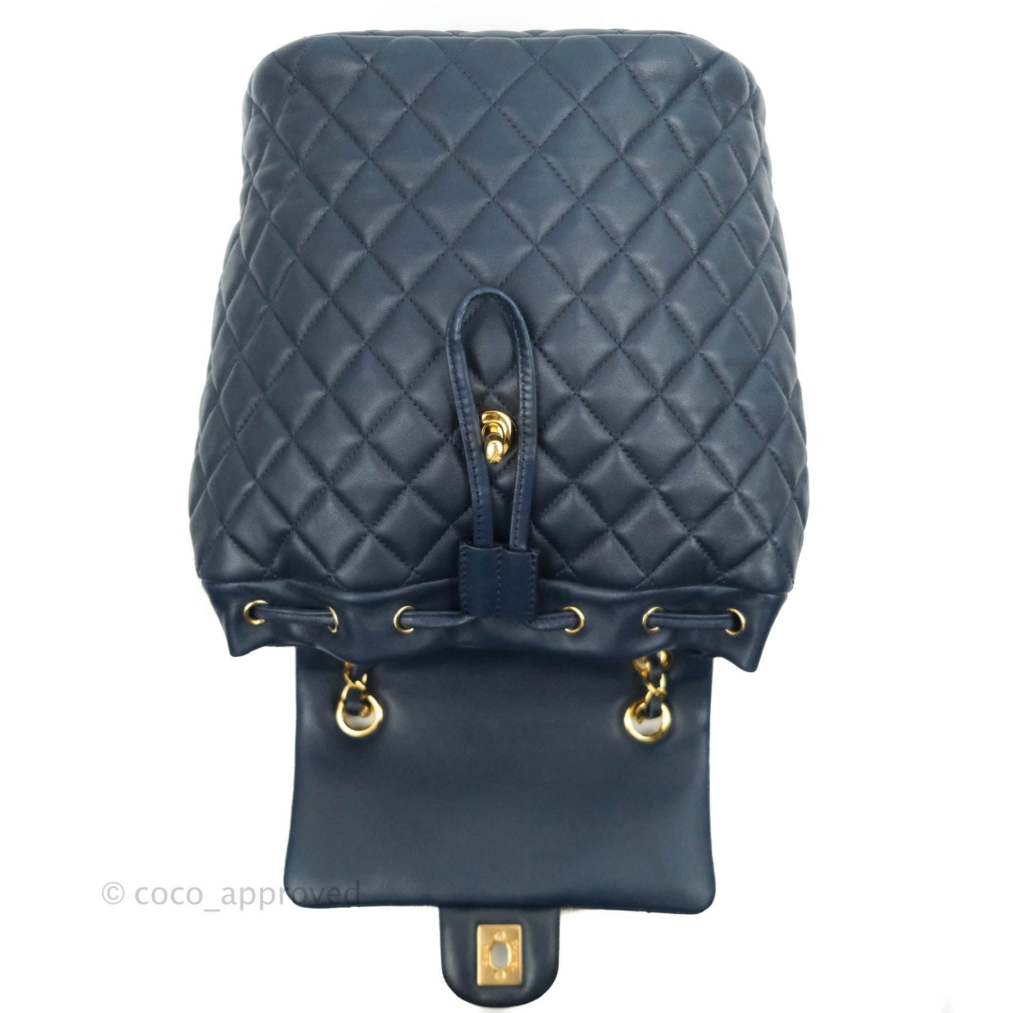 Chanel Small Quilted Urban Spirit Backpack Navy Gold Hardware