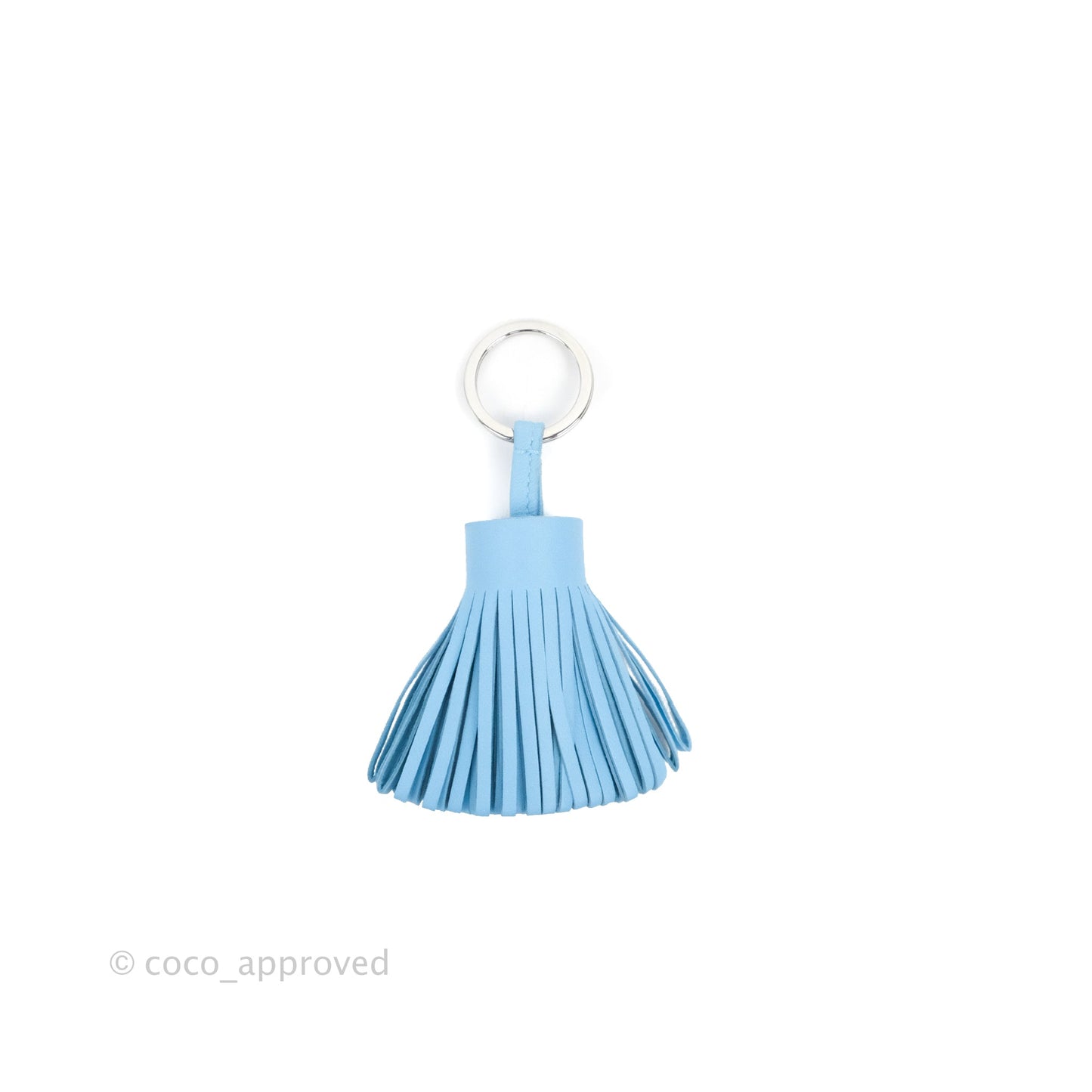 Hermes Carmen Key Ring Céleste Palladium Hardware