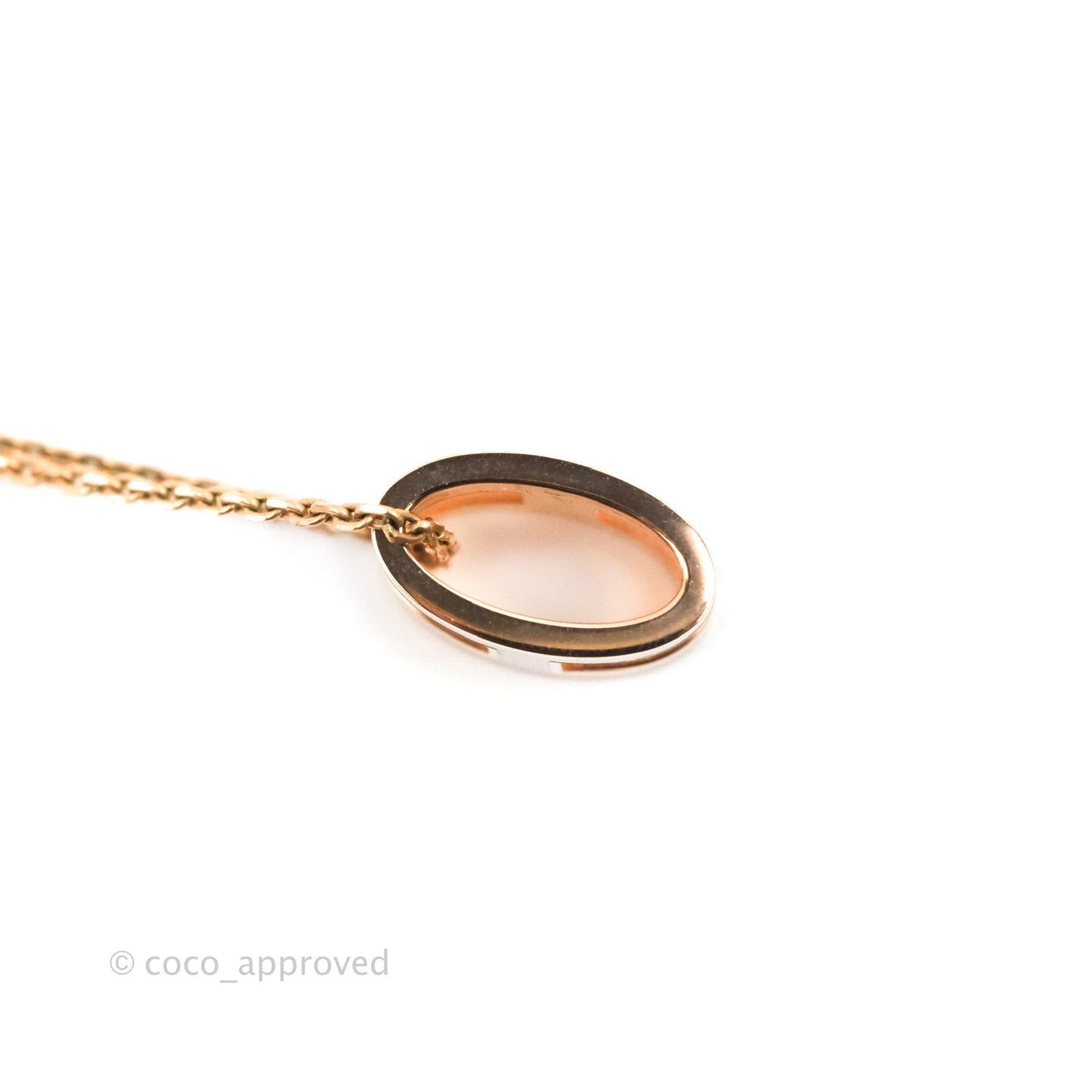 Hermès Pop H Pendant Necklace Maroon Glace Rose Gold Hardware