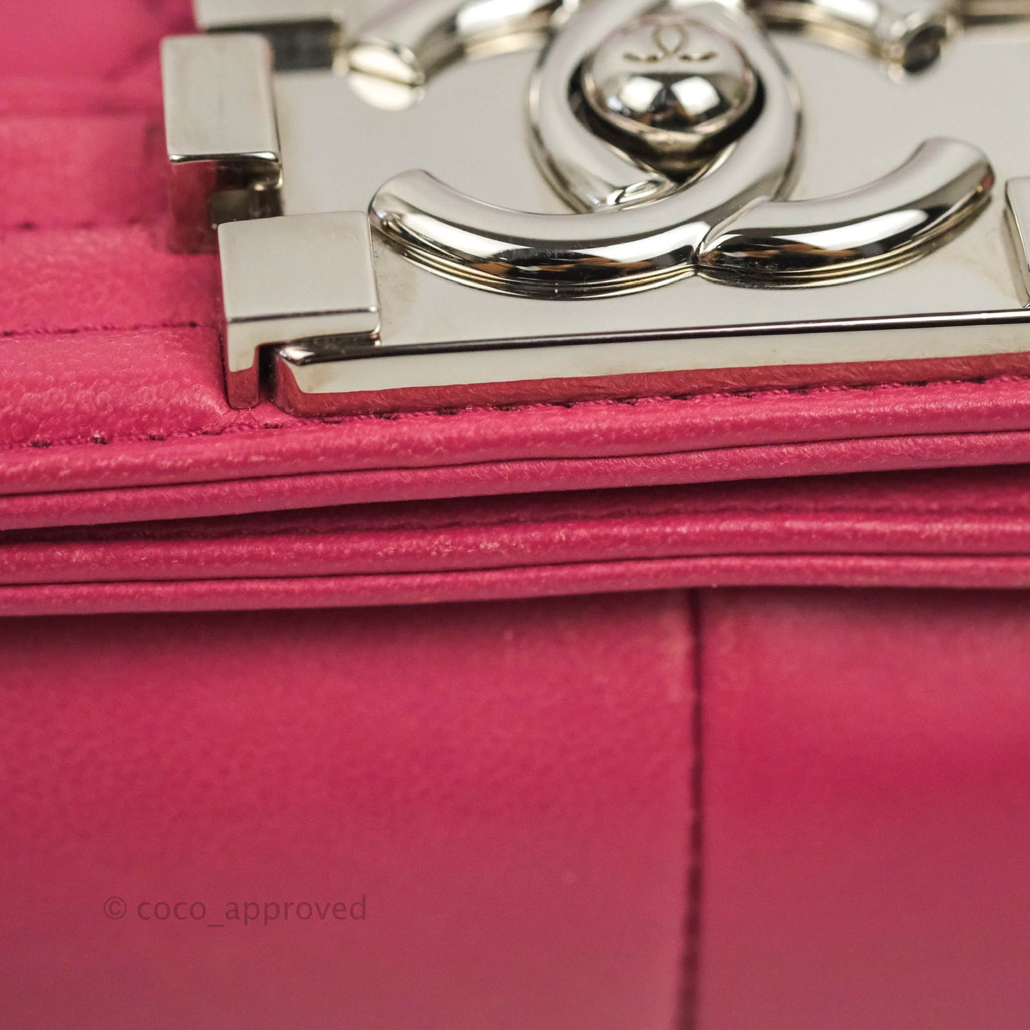 Chanel Quilted Medium Boy Dark Pink Calfskin Silver Hardware