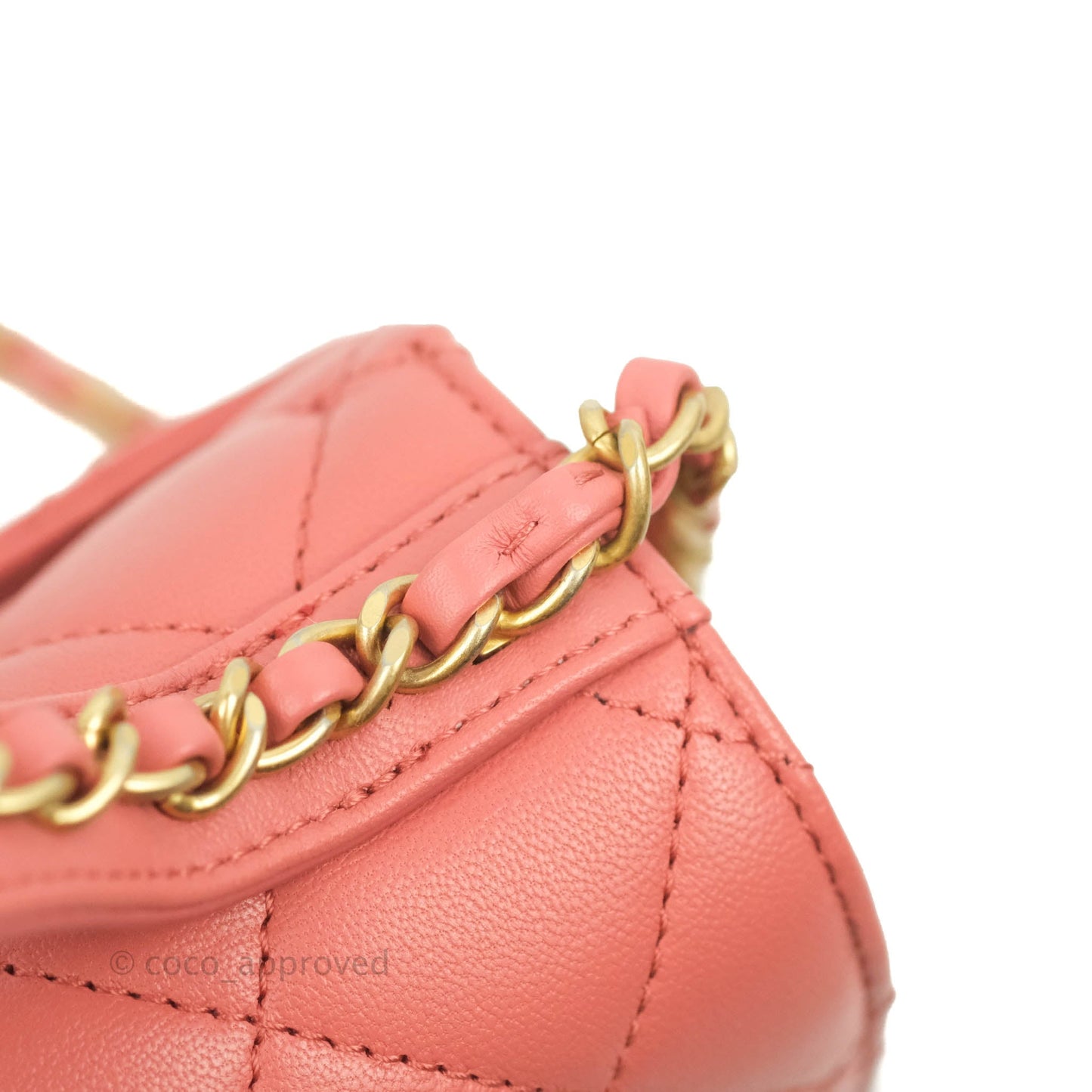 Chanel Quilted Chain Infinity Handle Bag Pink Lambskin Aged Gold Hardware