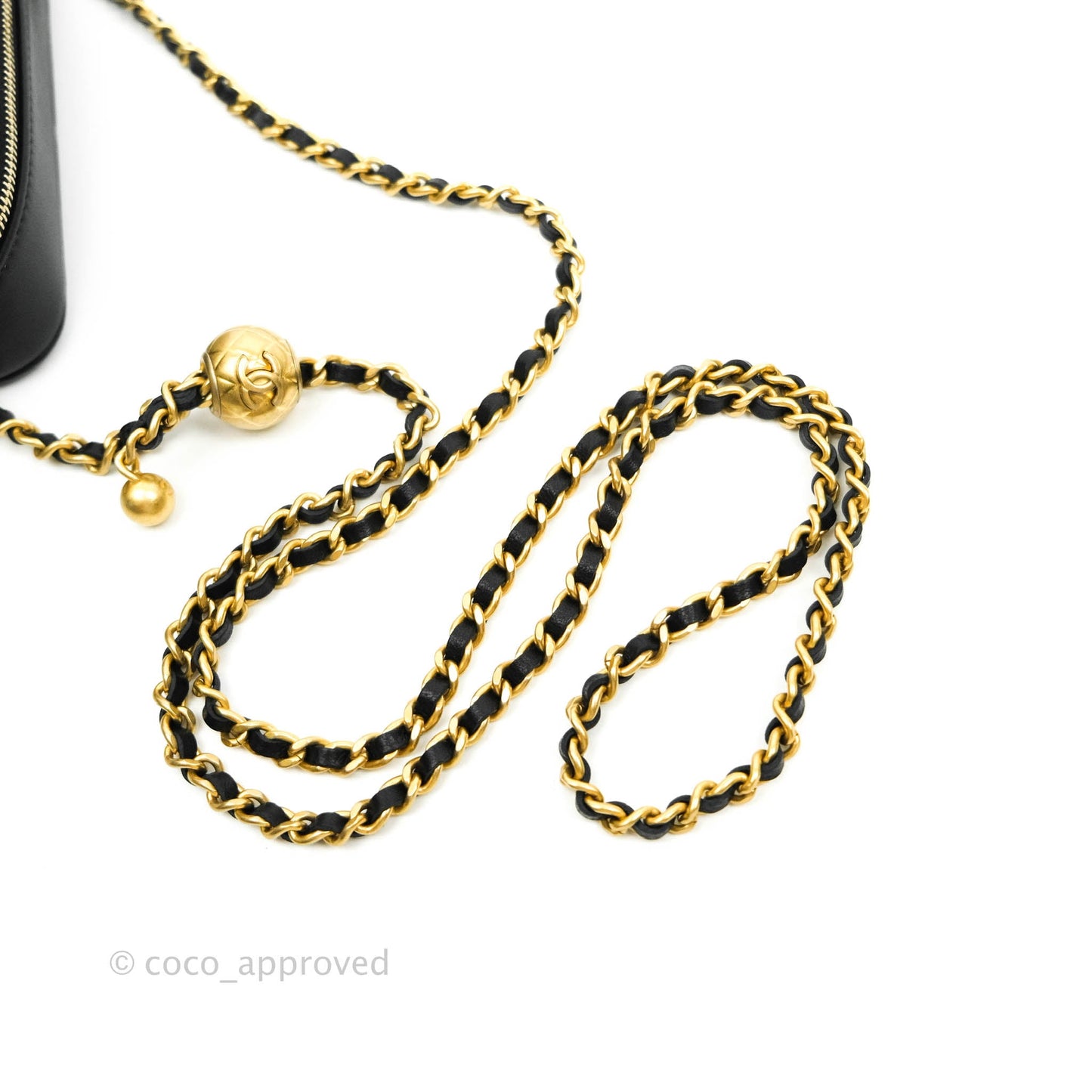 Chanel Mini Pearl Crush Quilted Camera Case Black Lambskin Aged Gold Hardware
