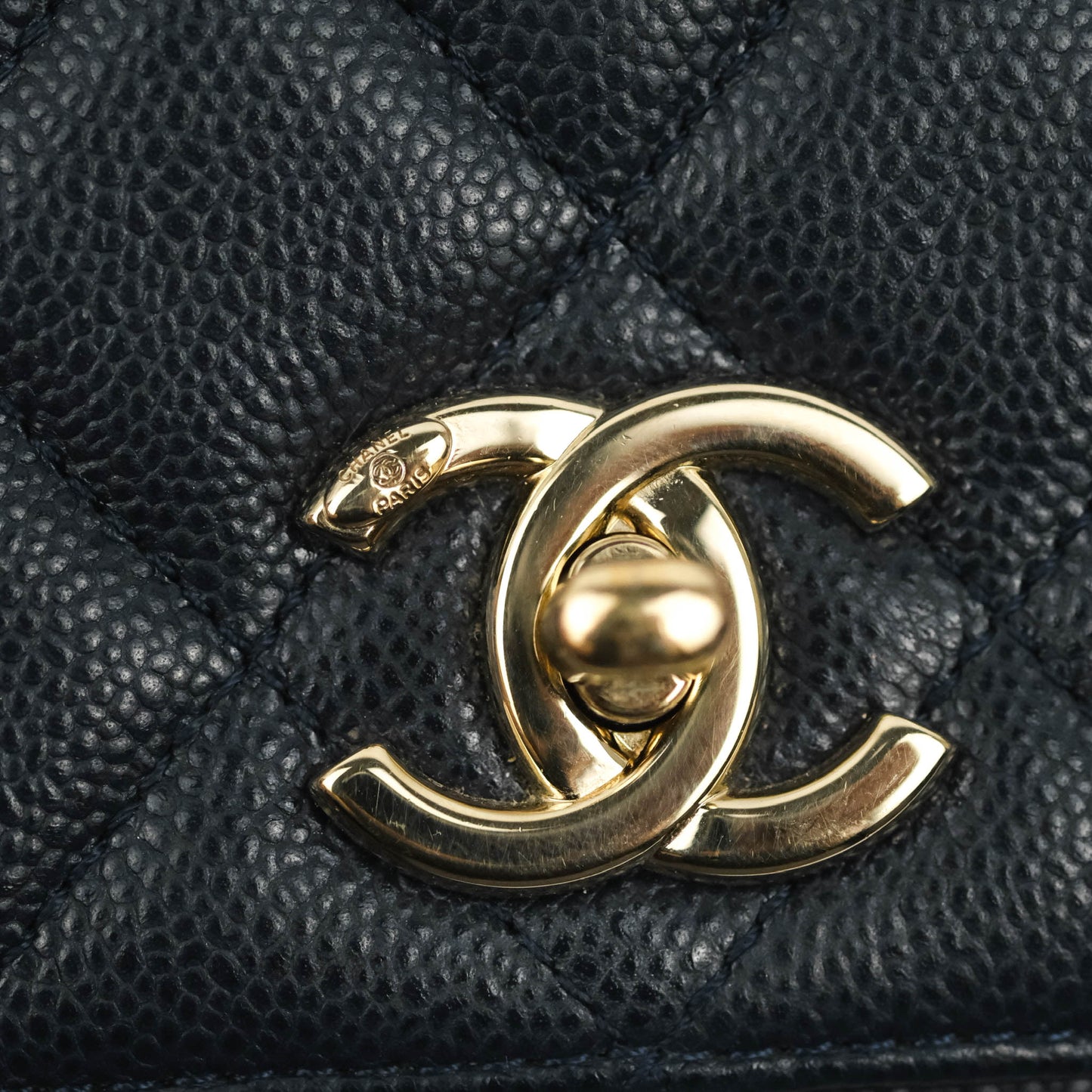 Chanel Quilted Small Business Affinity Flap Navy Caviar Gold Hardware