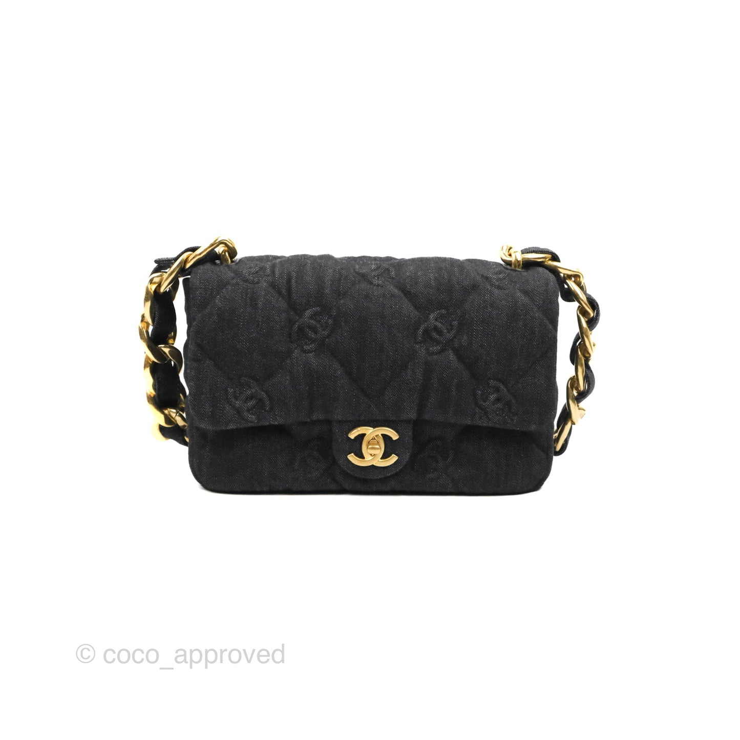 Chanel Medium Funky Town Flap Denim Aged Gold Hardware 22S