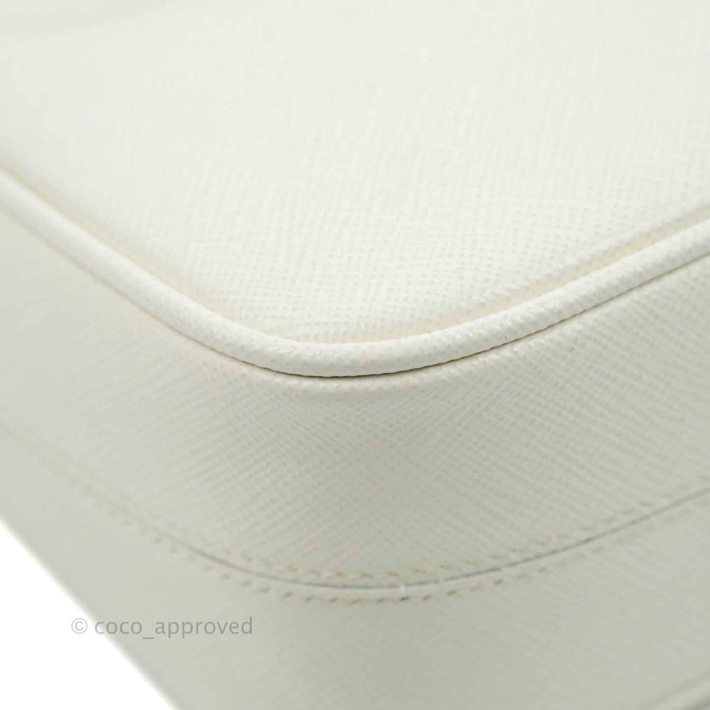 Prada Saffiano Leather Mini Bag White Gold Hardware