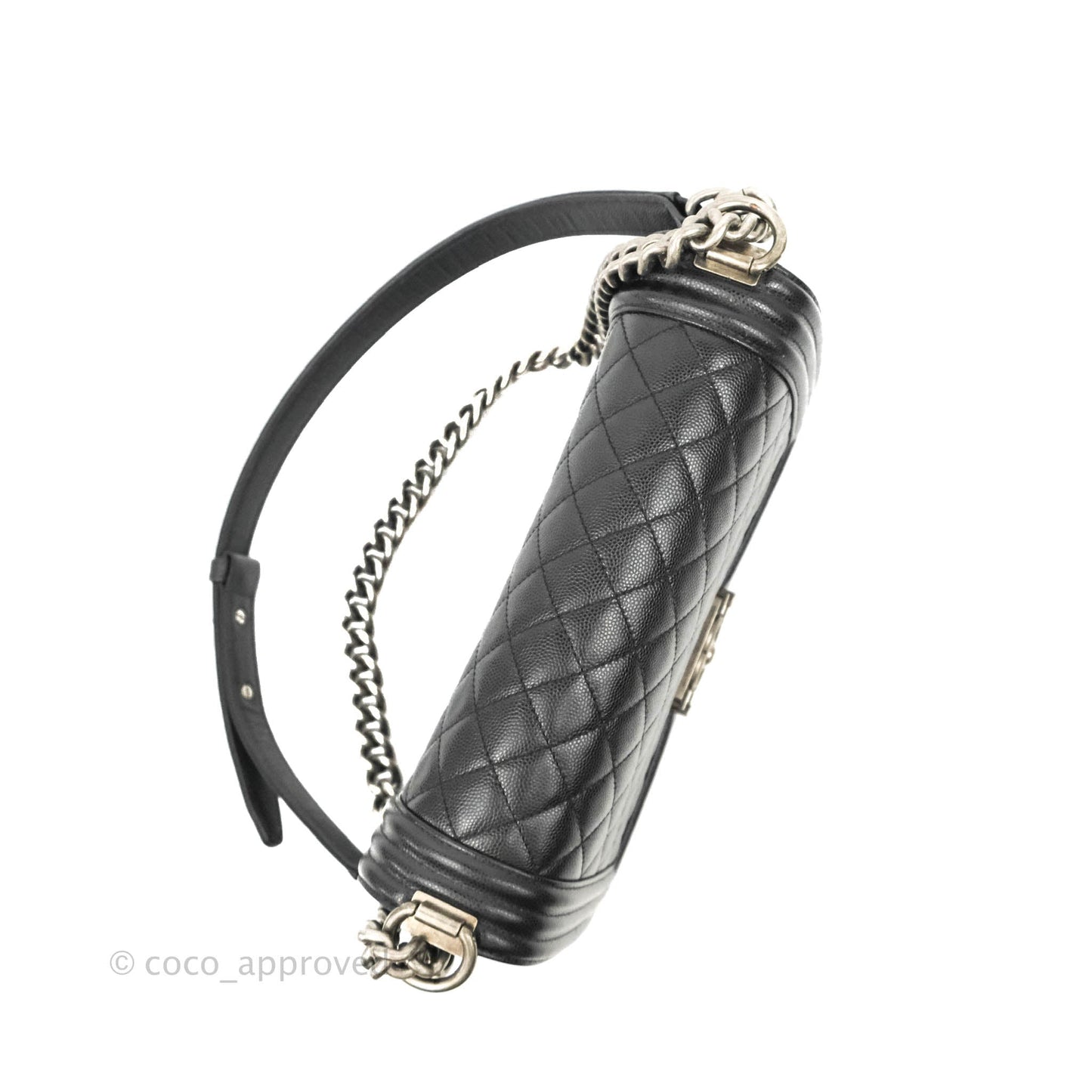 Chanel Quilted Medium Boy Black Caviar Ruthenium Hardware