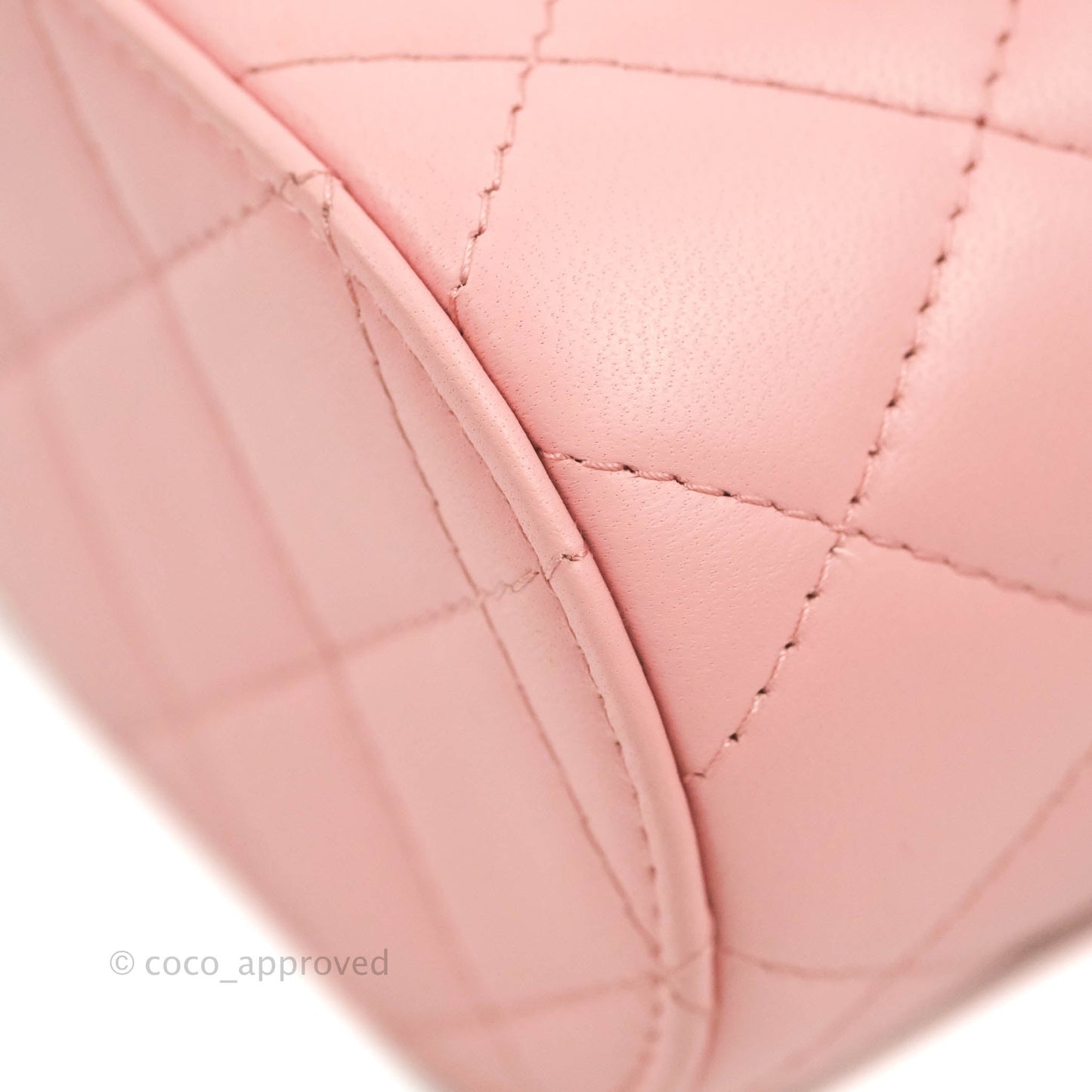 Chanel Quilted Small Resin Elegant Chain Vanity Case Lambskin Pink Gold Hardware
