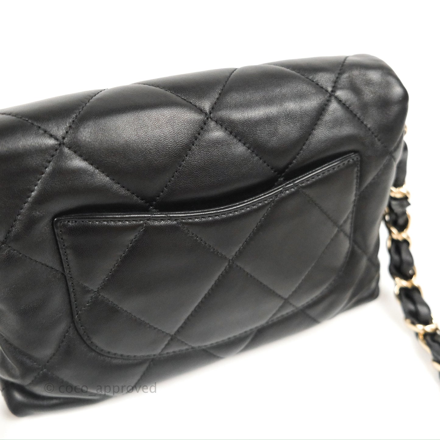 Chanel Small Logo Chain Flap Black Lambskin Gold Hardware