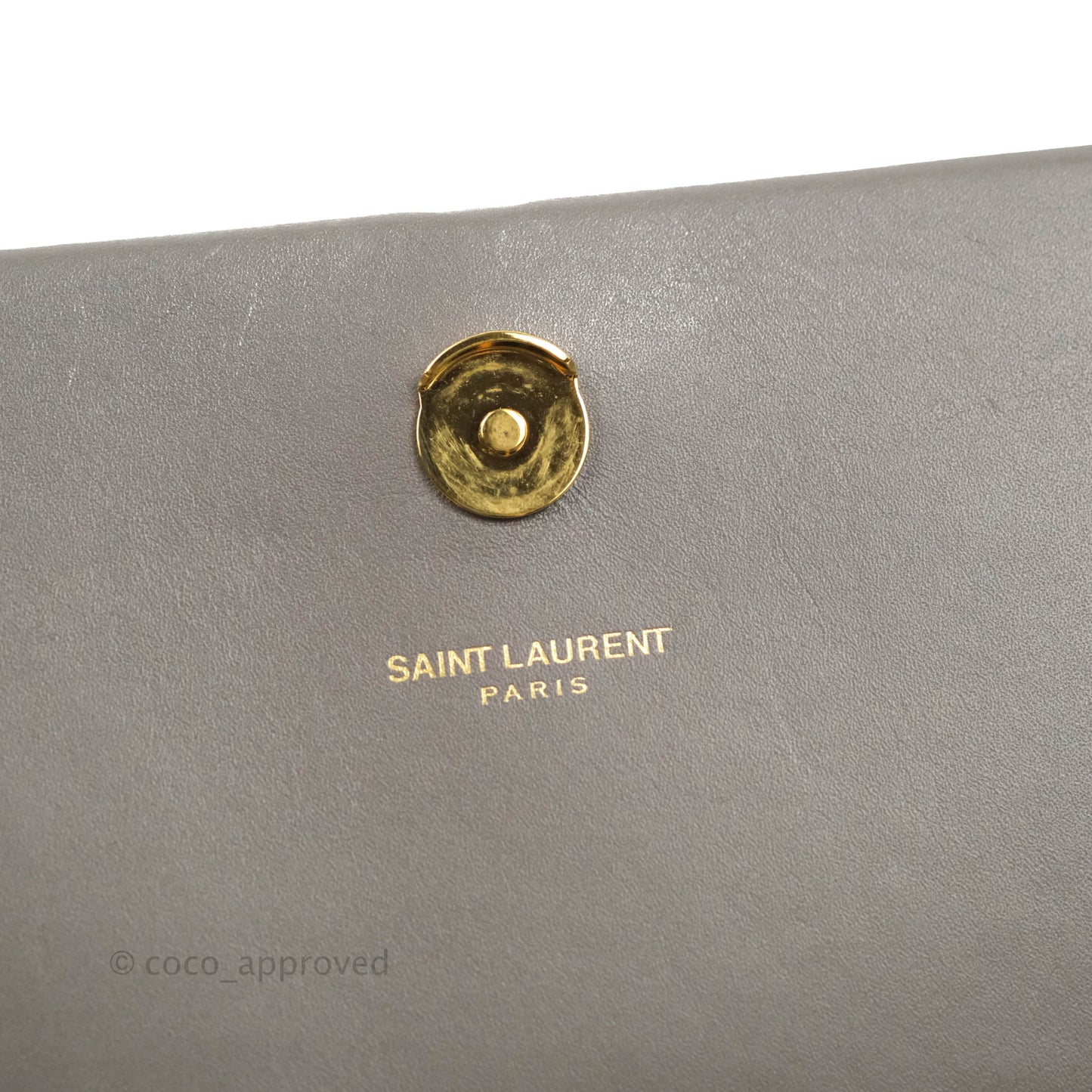 Saint Laurent Medium Kate Tassel Chain Bag Earth Grey Smooth Calfskin Gold Hardware