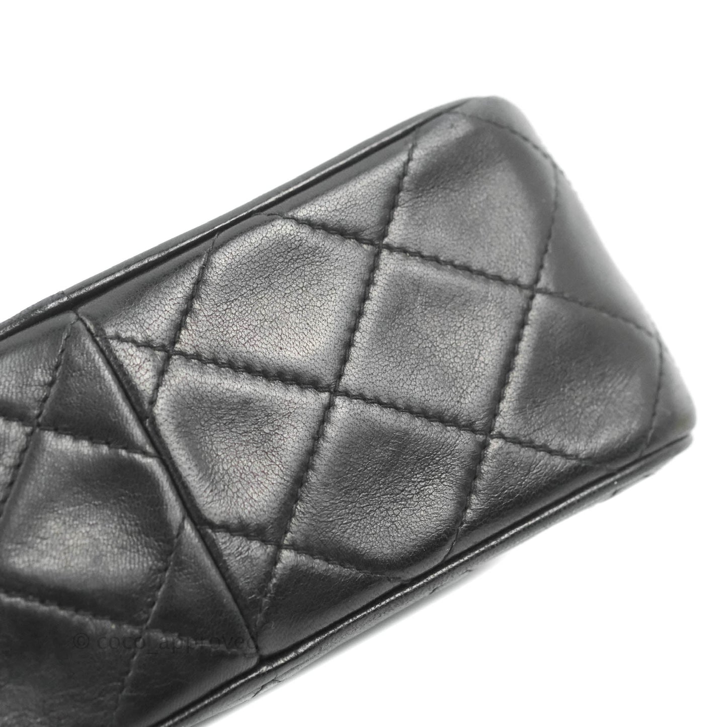 Chanel Vintage Small Camera Bag Black Lambskin Gold Hardware