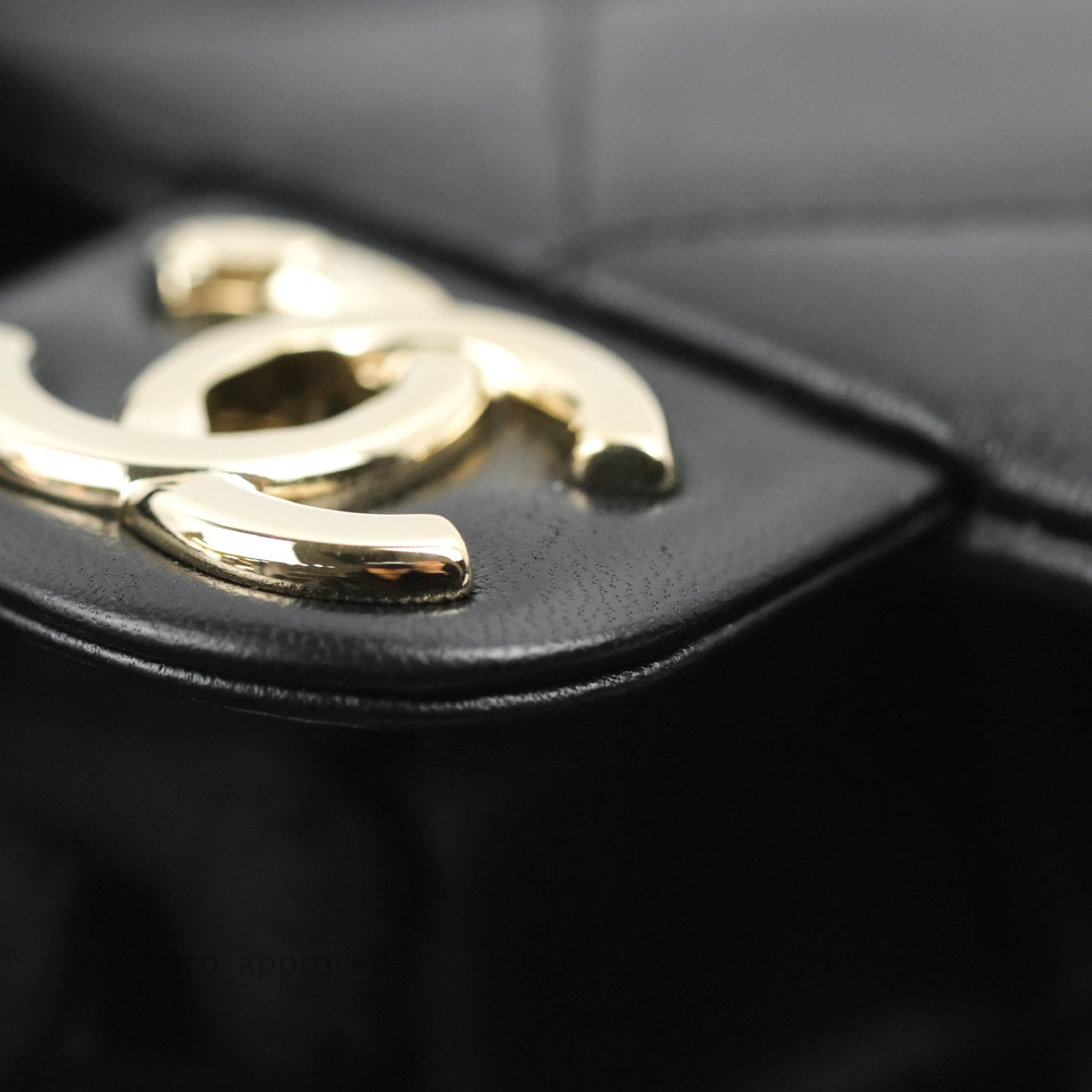 Chanel Quilted Resin Bi-Color Chain Flap Bag Black Lambskin
