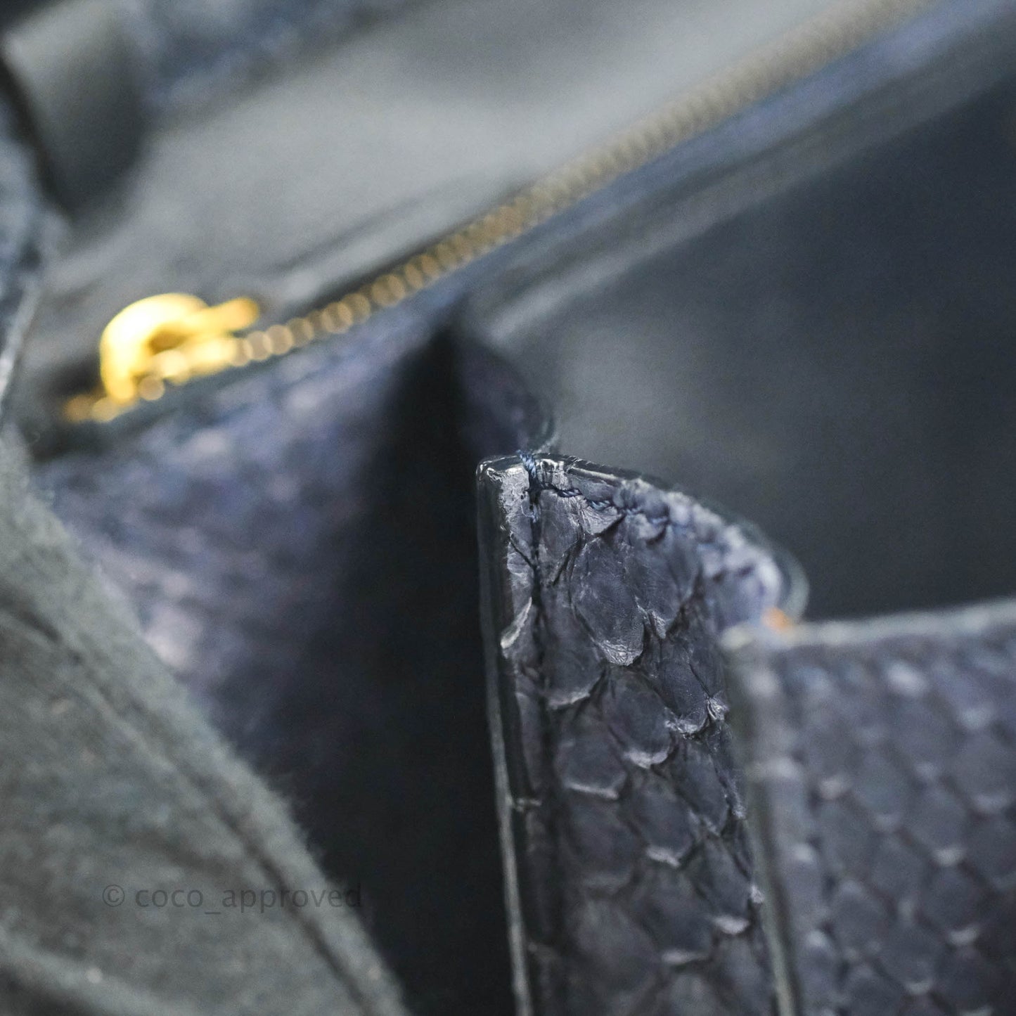 Celine Medium Classic Box Flap Grey Blue Python Gold Hardware