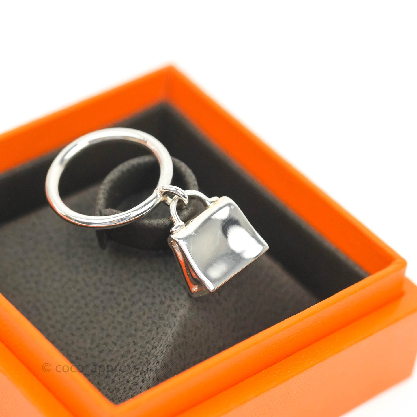 Hermès Amulettes Kelly Ring Sterling Silver Size 50