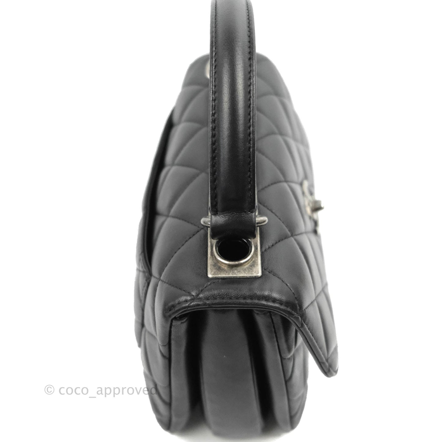 Chanel Small Trendy CC Black Lambskin Ruthenium Hardware