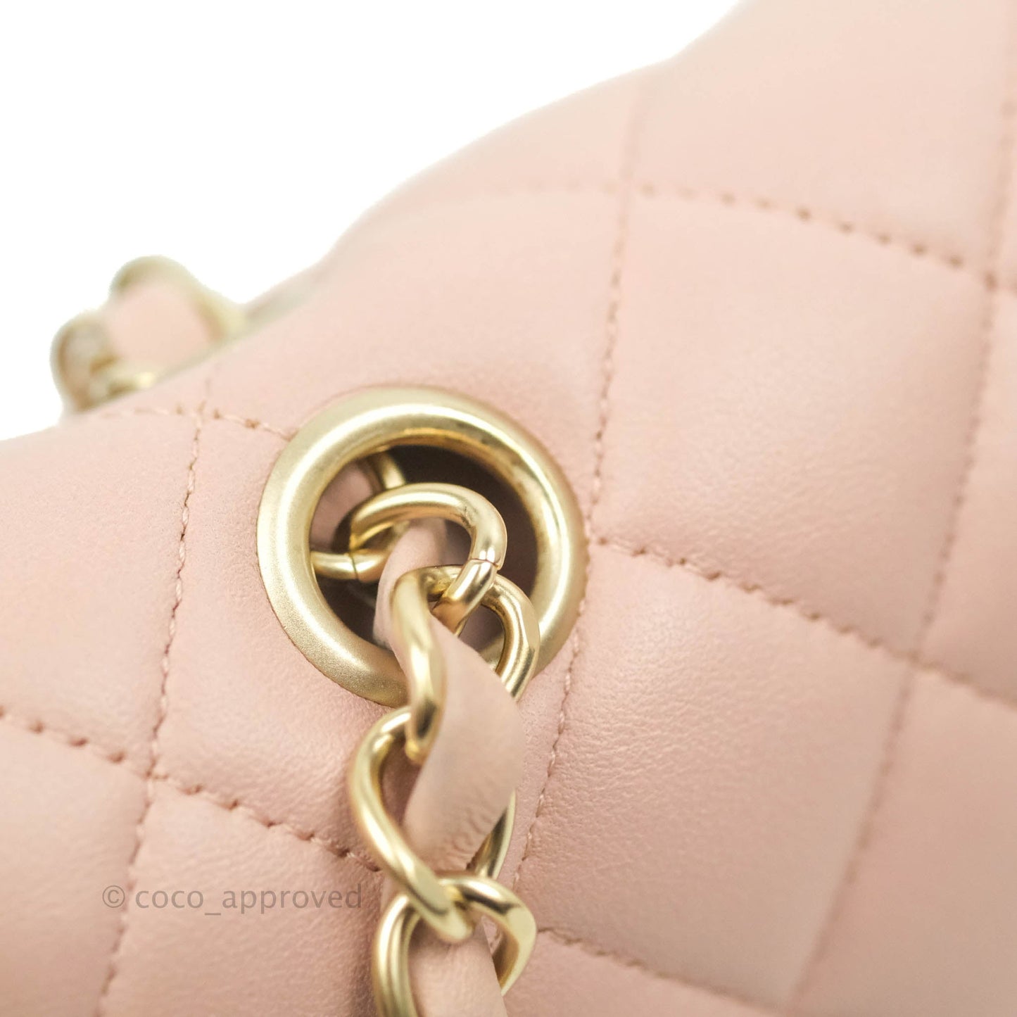 Chanel Classic M/L Medium Flap Quilted Light Pink Lambskin Matte Gold Hardware