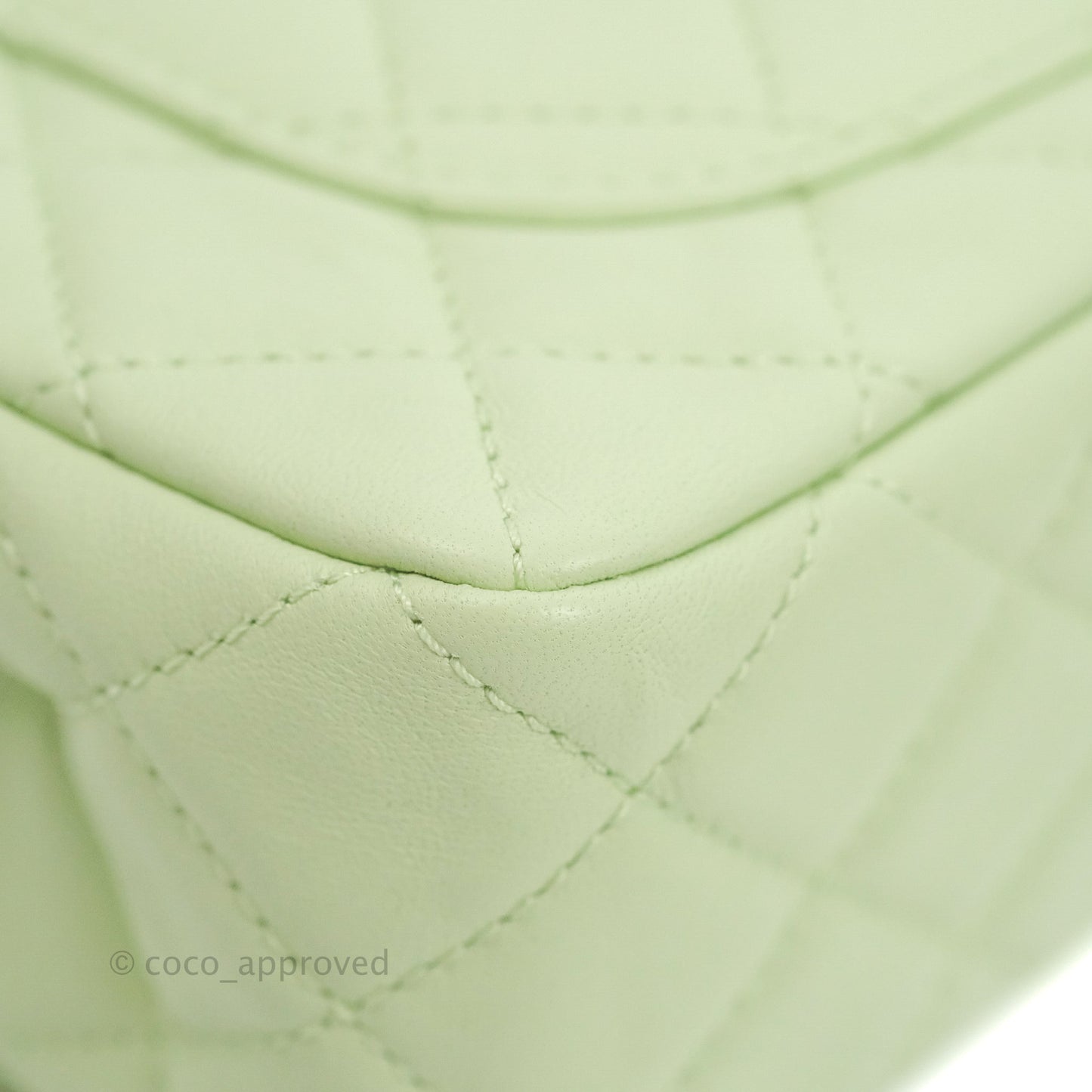 Chanel Quilted Mini Rectangular Pearl Crush Avocado Green Lambskin Aged Gold Hardware 22C