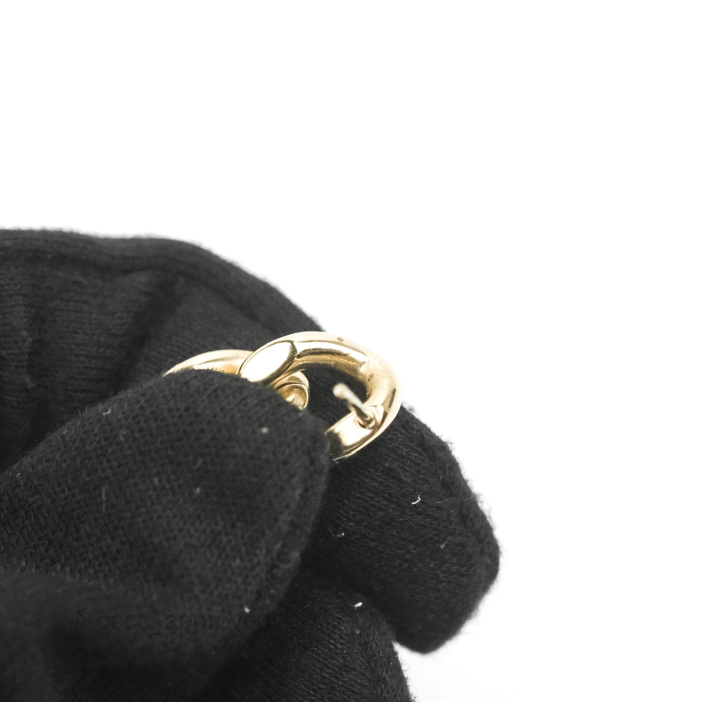 Chanel Chain CC Crystal Plate Drop Earrings Gold Tone 21C