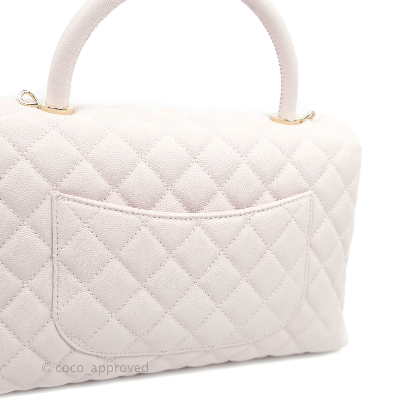 Chanel Medium Coco Handle Quilted Light Lilac Pink Caviar Gold Hardware