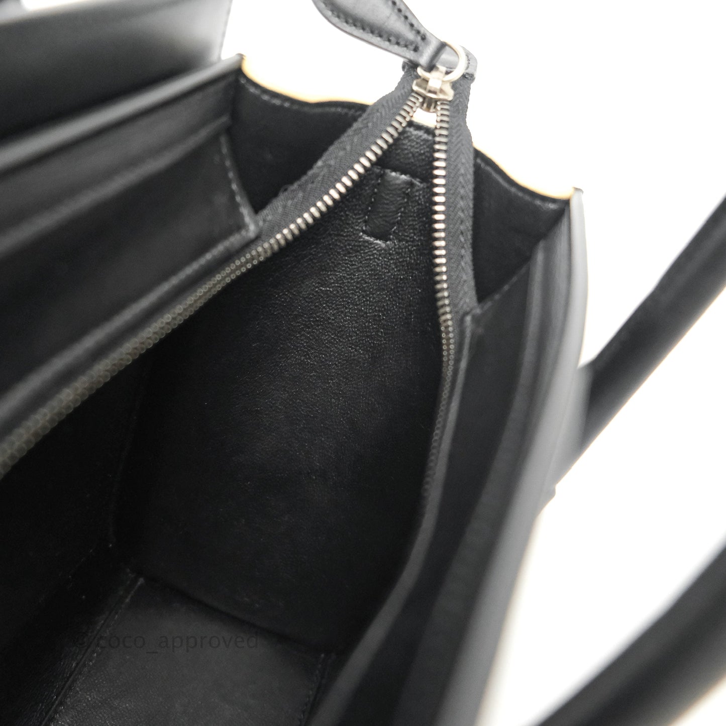 Celine Nano Luggage Bag Tricolour Light Beige/White/Black Grained Calfskin