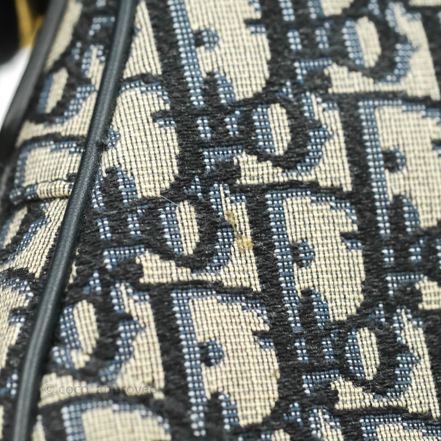 Christian Dior Saddle Medium Blue Oblique Jacquard Gold Hardware