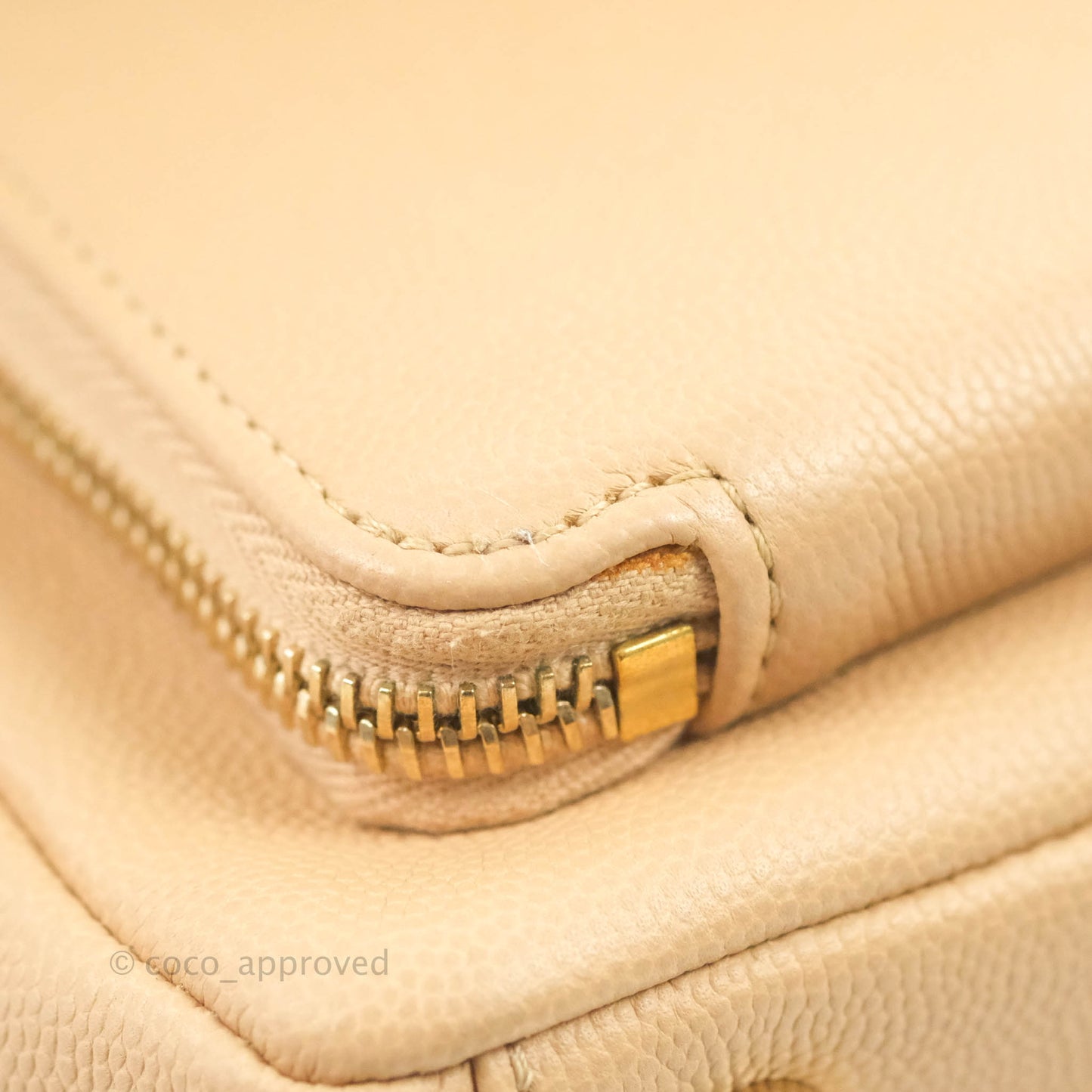 Chanel Quilted Small Business Affinity Flap Beige Caviar Gold Hardware