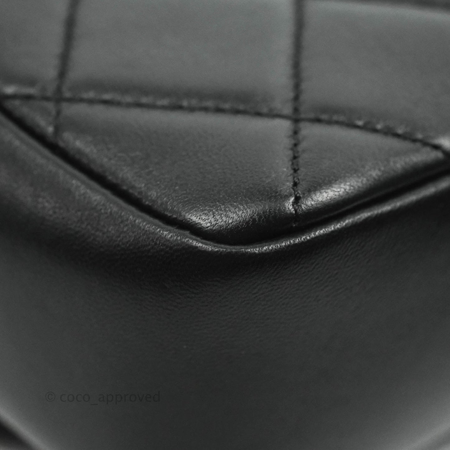 Chanel Quilted Large Resin Bi-Color Chain Flap Bag Black Lambskin