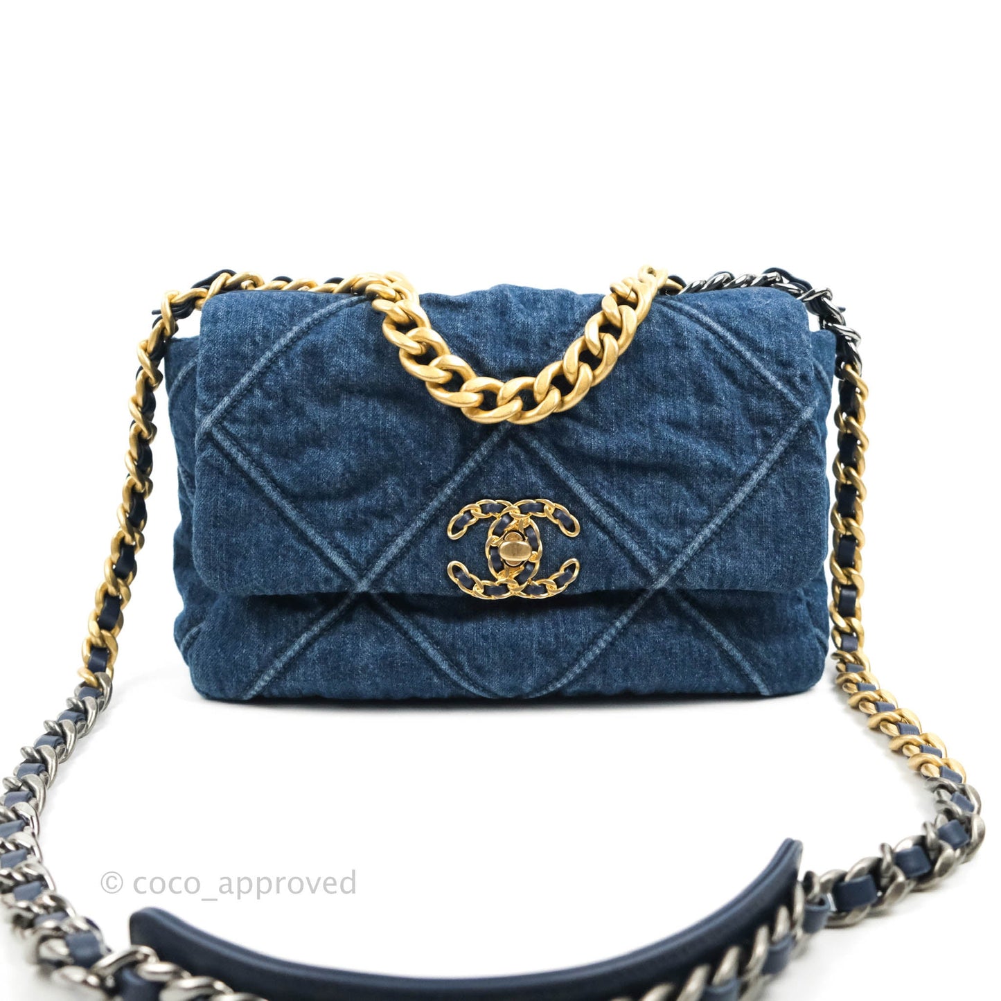 Chanel 19 Small Denim Mixed Hardware