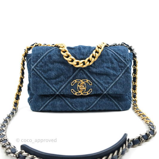 Chanel 19 Small Denim Mixed Hardware