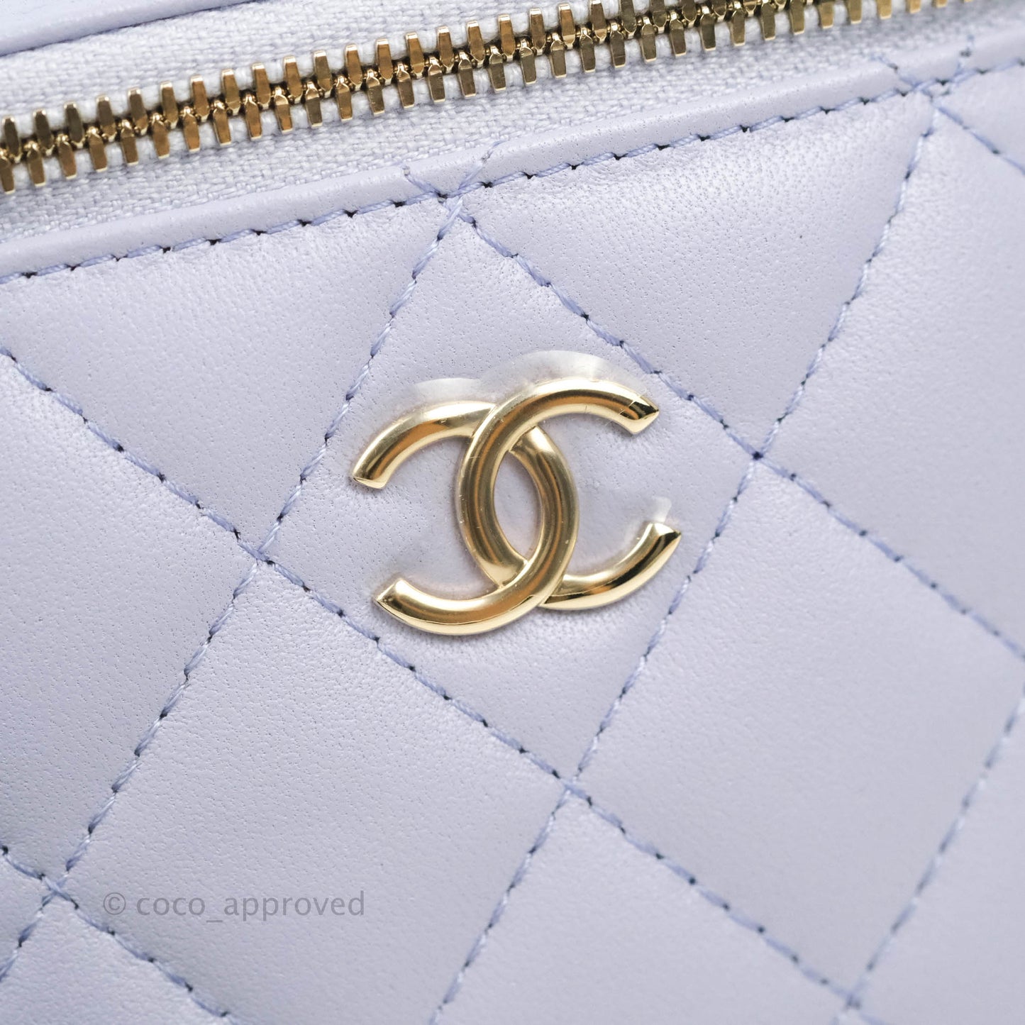 Chanel Mini Top Handle Vanity With Chain Lilac Lambskin Gold Hardware