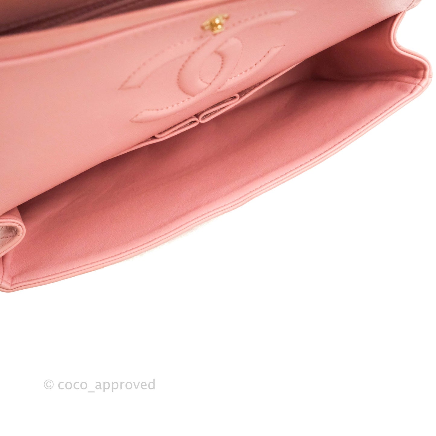 Chanel Classic M/L Medium Flap Quilted Pink Lambskin Gold Hardware