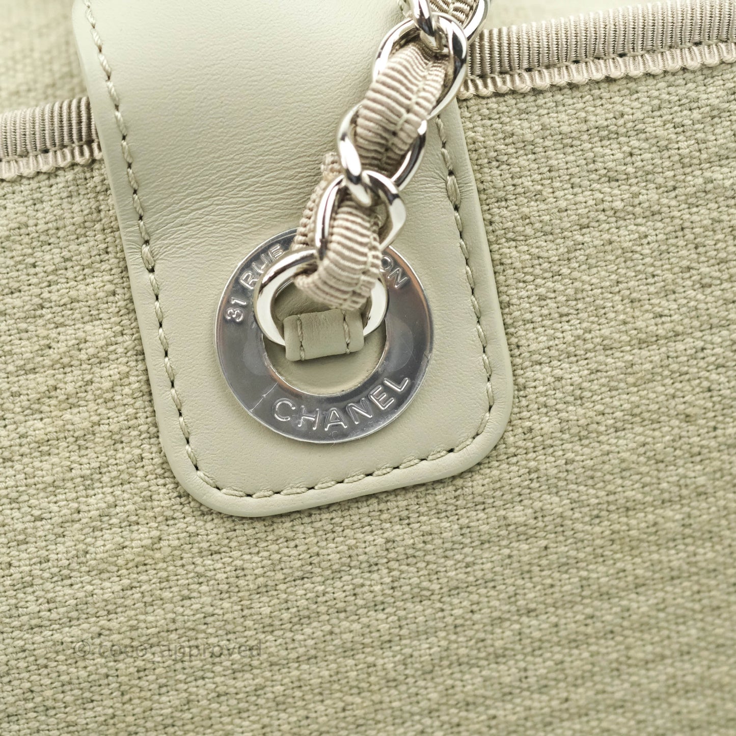 Chanel Deauville Bowling Bag Grey Silver Hardware