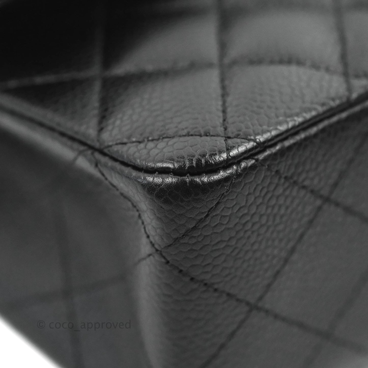 Chanel Quilted Classic M/L Medium Flap Black Caviar Silver Hardware